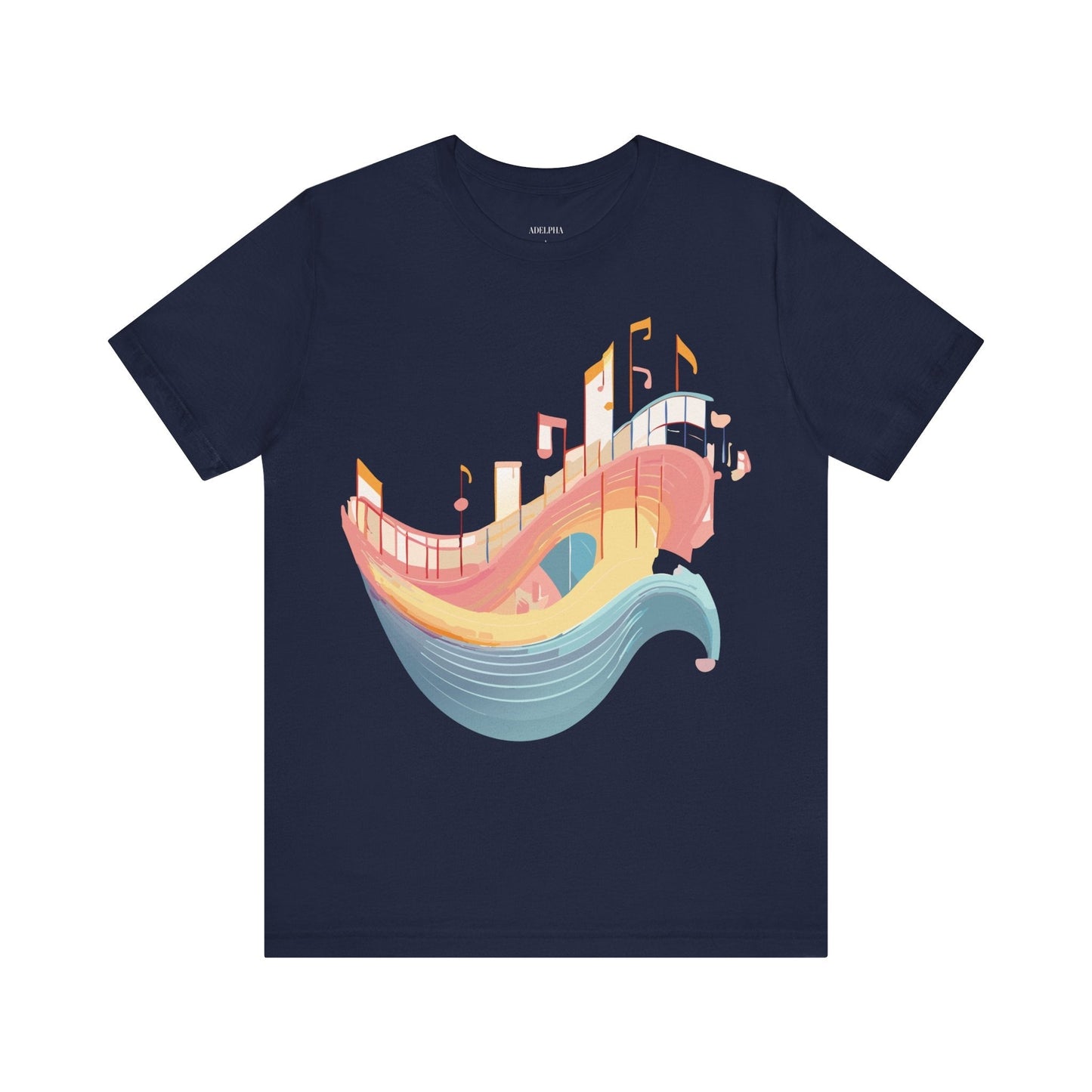 Music Graphic Unisex 100 Cotton Vintage Art with Musical Elements Tee 22