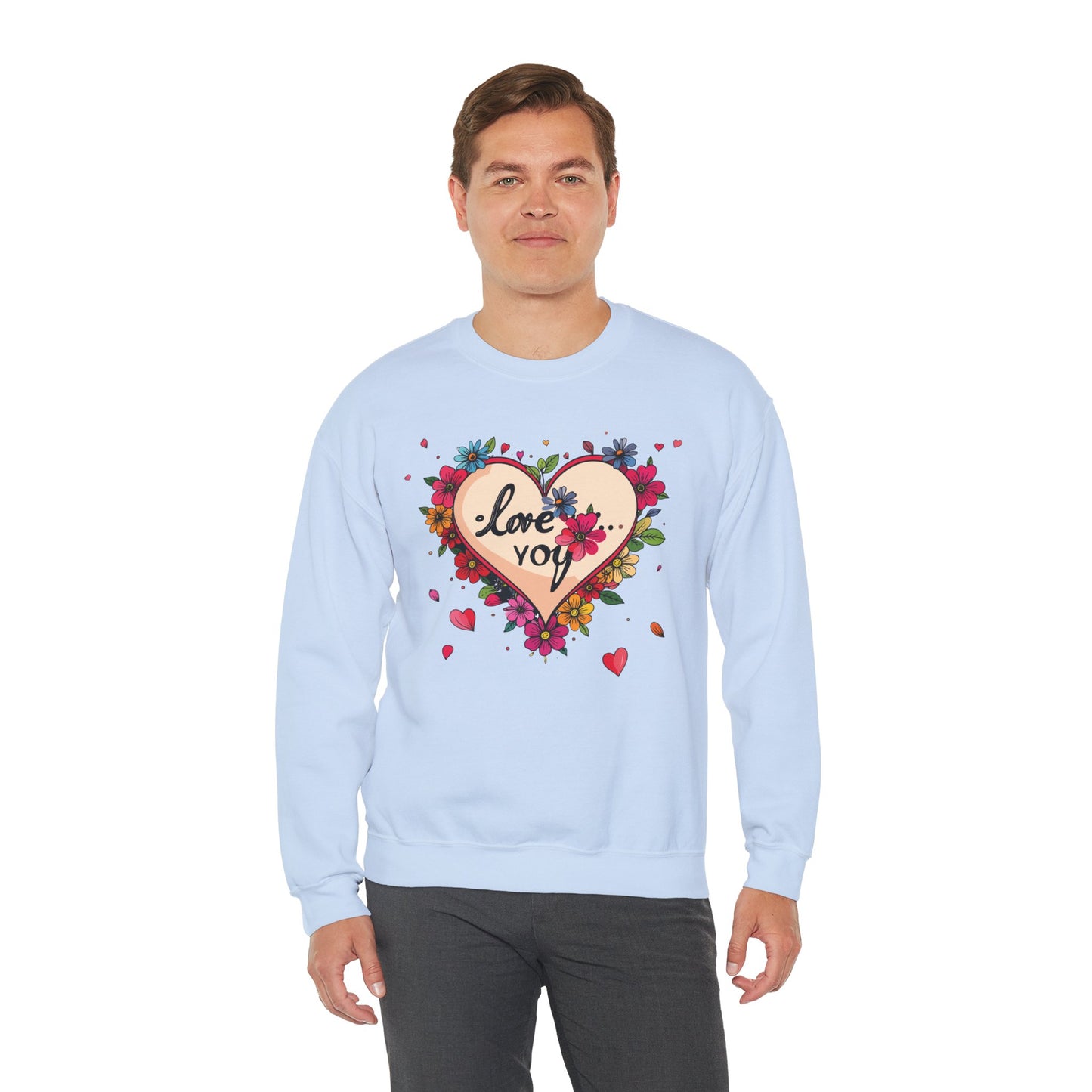 Big Heart Sweatshirt, Floral Heart Sweatshirt, Floral Love Sweatshirt, Valentine's Day Sweatshirt, Heart Floral Sweatshirt 109