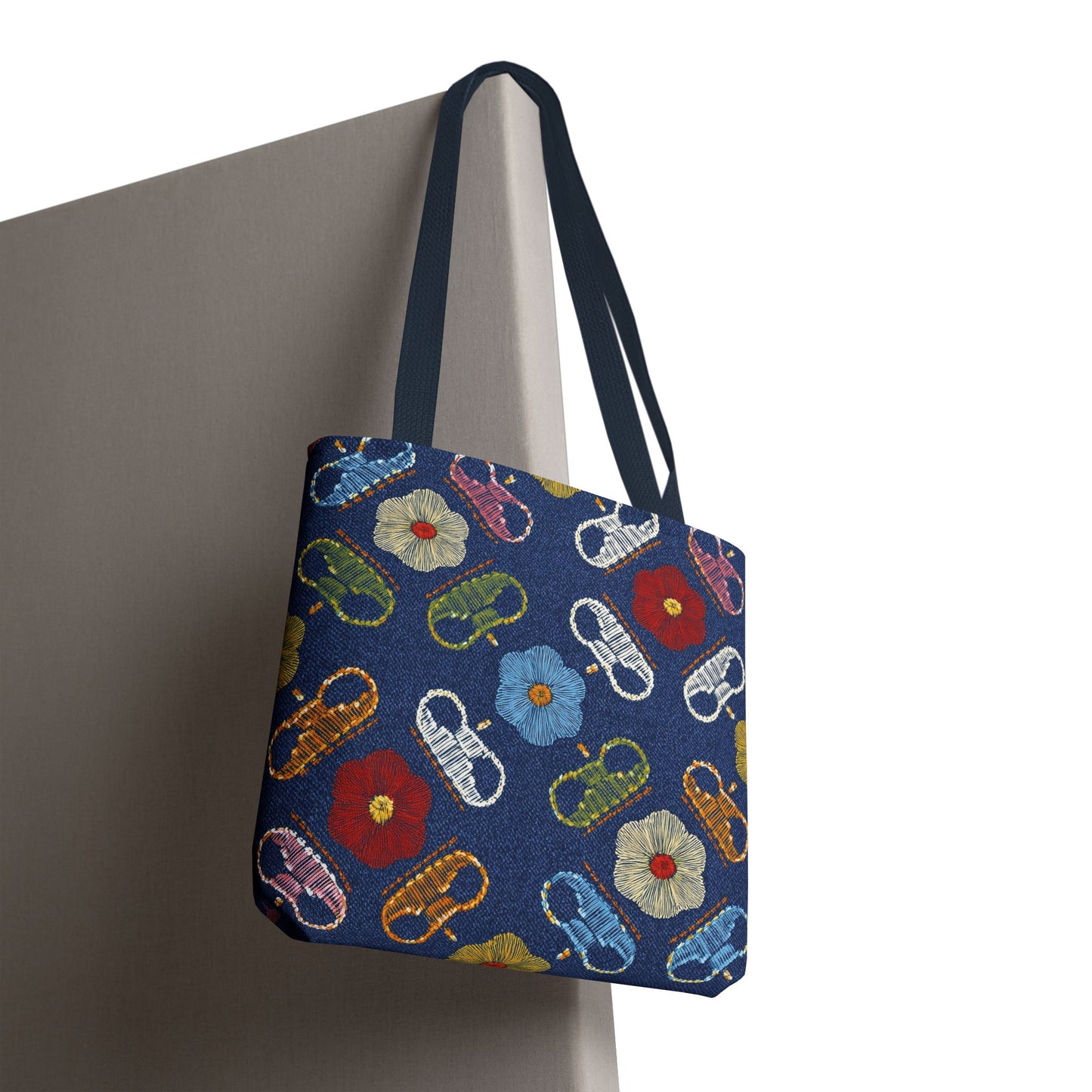 Denim Fabric Imitation Print Unisex Canvas Bag Poly Spun 3 Sizes Tote Bag 154