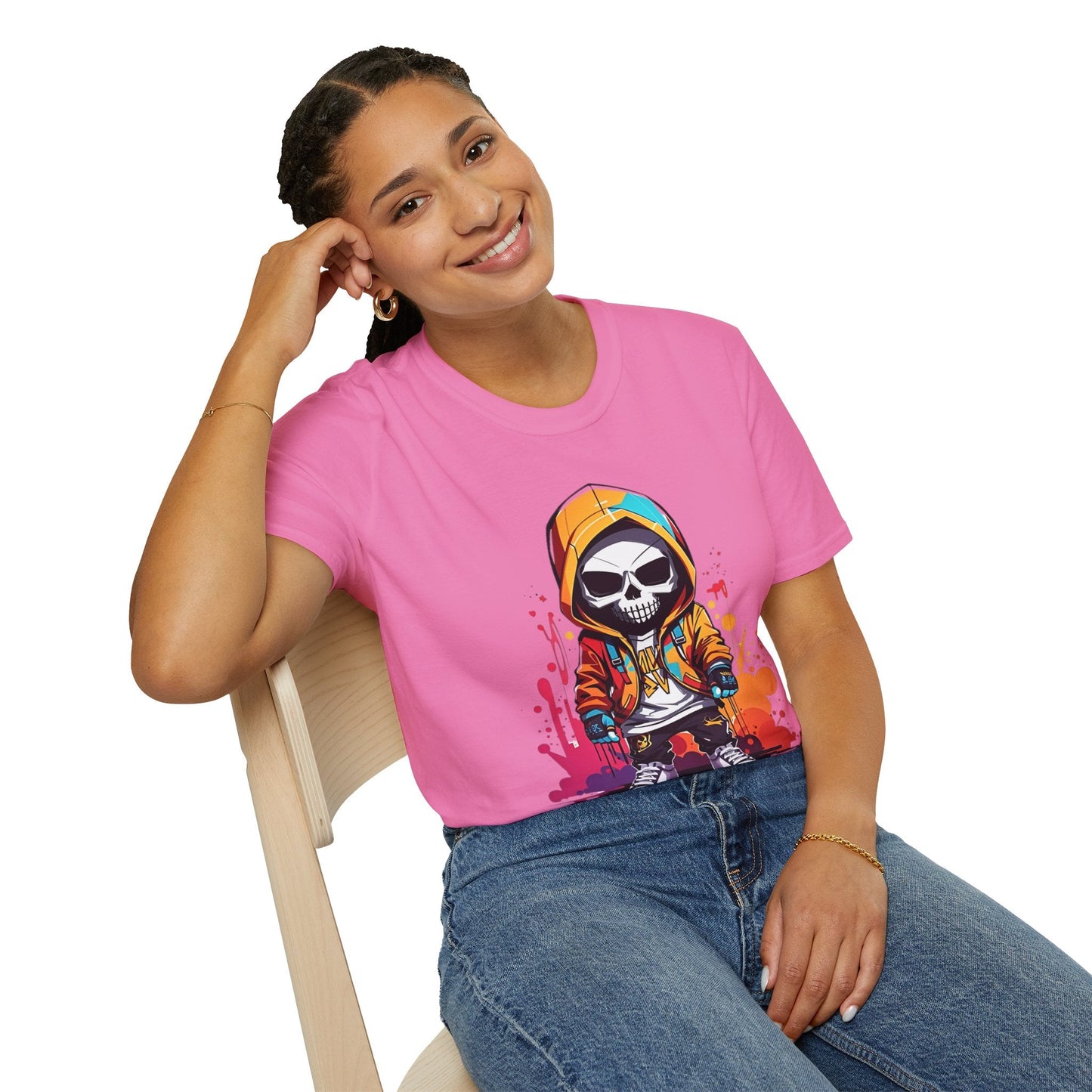 Skull Shirt Unisex Skeleton Graphic Tee Gildan Softstyle 64000 100 Percent Cotton