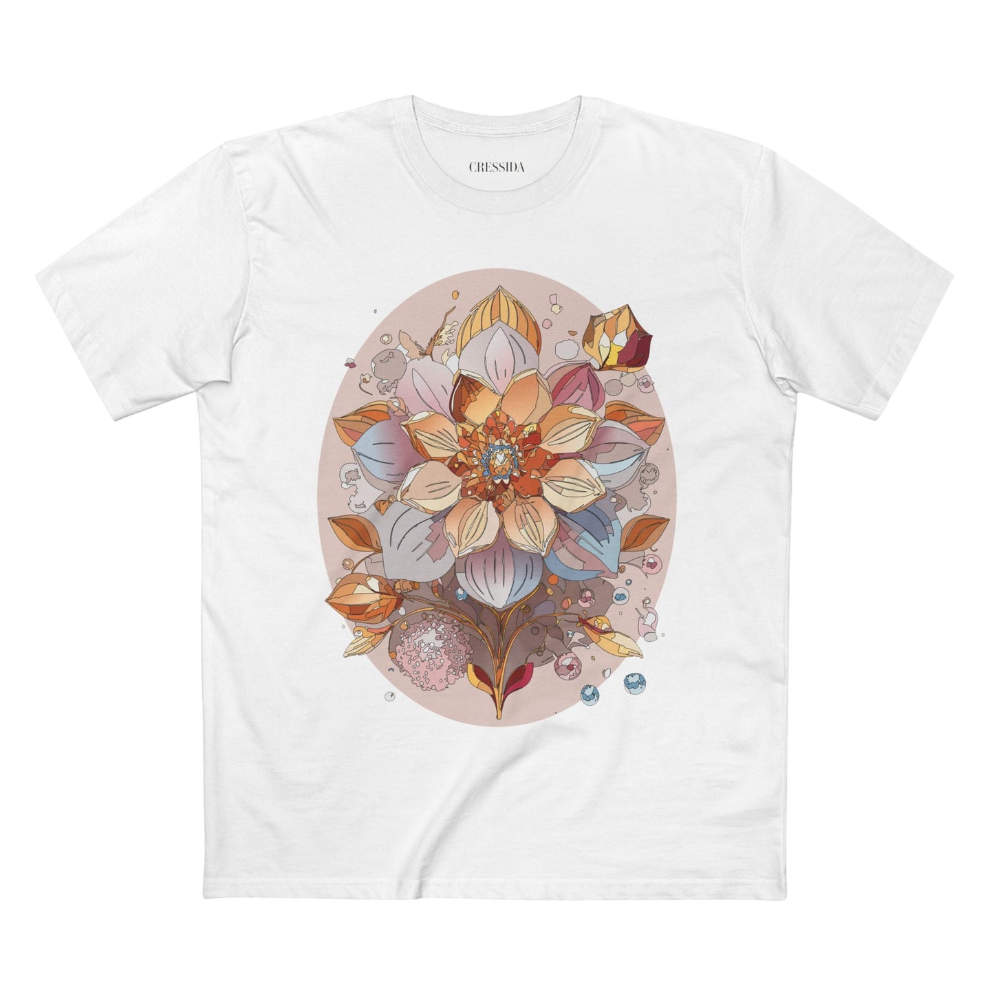 Floral Graphic T-Shirt Unisex 100 Cotton Art Design with Antique Flowers Tee 24