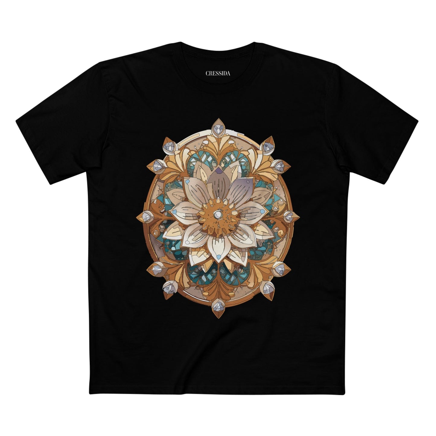 Floral Graphic T-Shirt Unisex 100 Cotton Art Design with Antique Flowers Tee 16