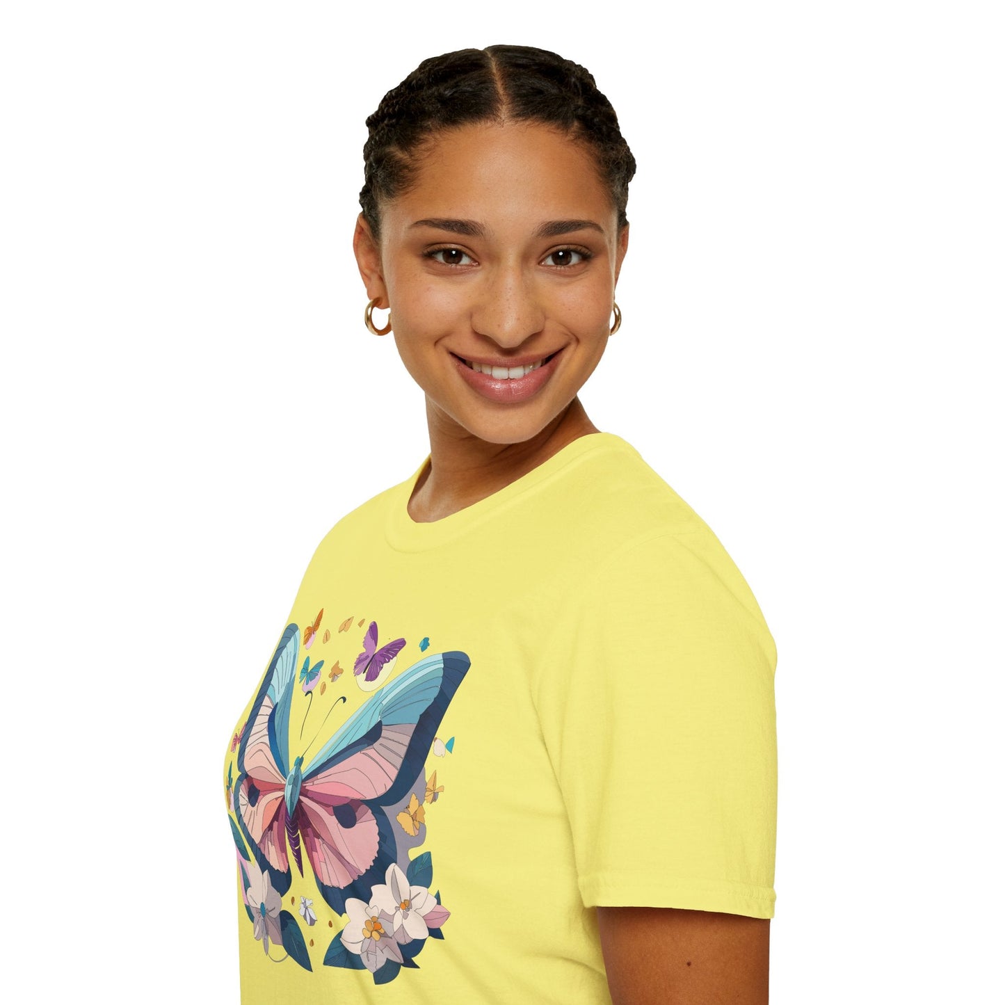 Butterfly Shirt Unisex T Shirt Softstyle Gildan 64000 Ring Spun Cotton Monarch Design