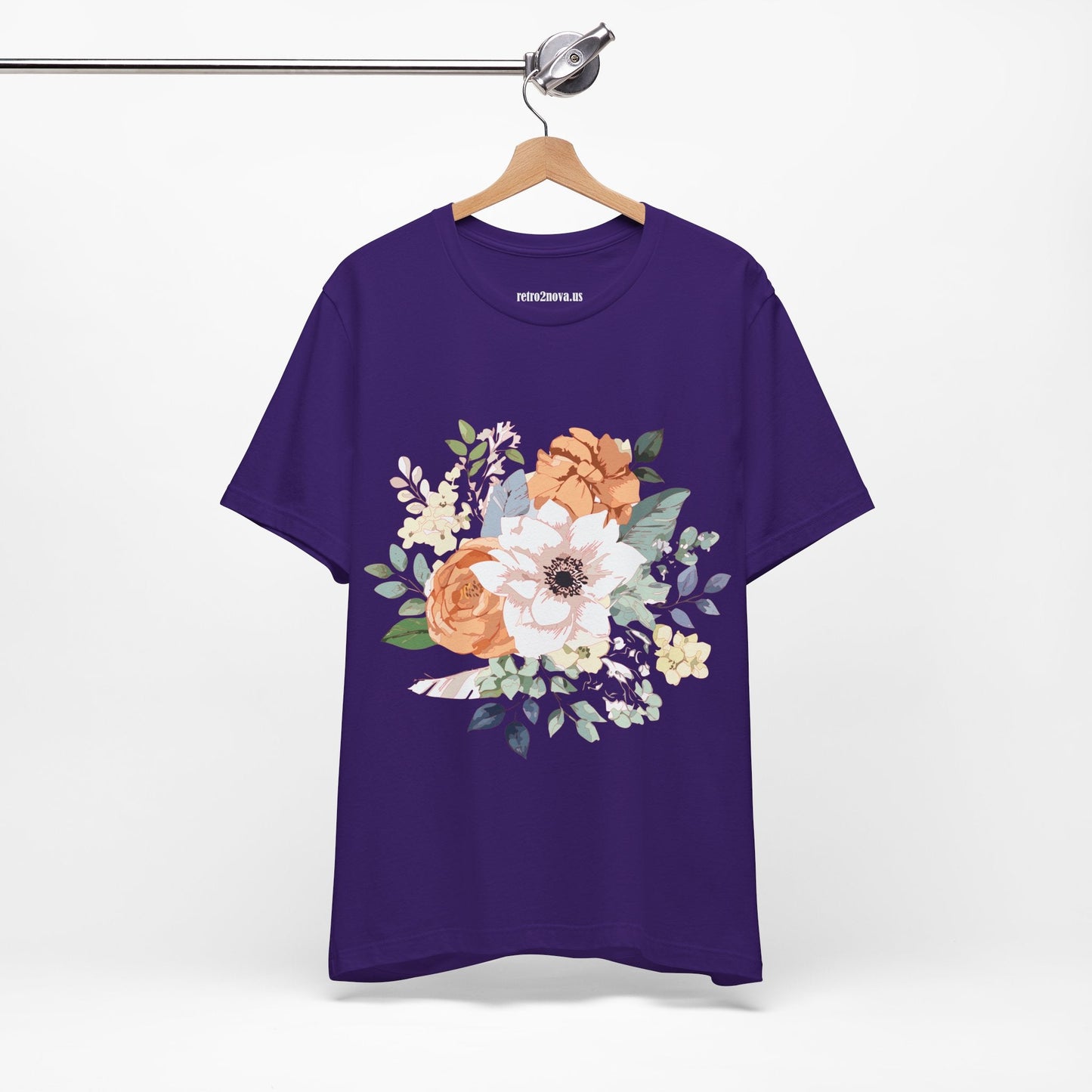 Unisex Floral Shirt Jersey Short Sleeve Tee Lightweight Breathable Flowers Collection Retro2Nova