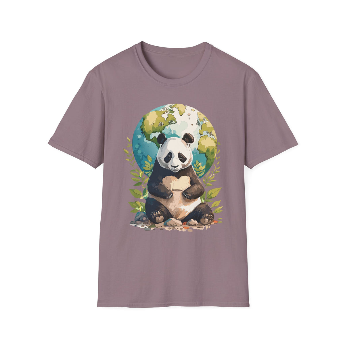 Panda Earth Illustration T-Shirt | Cute Panda Globe Tee