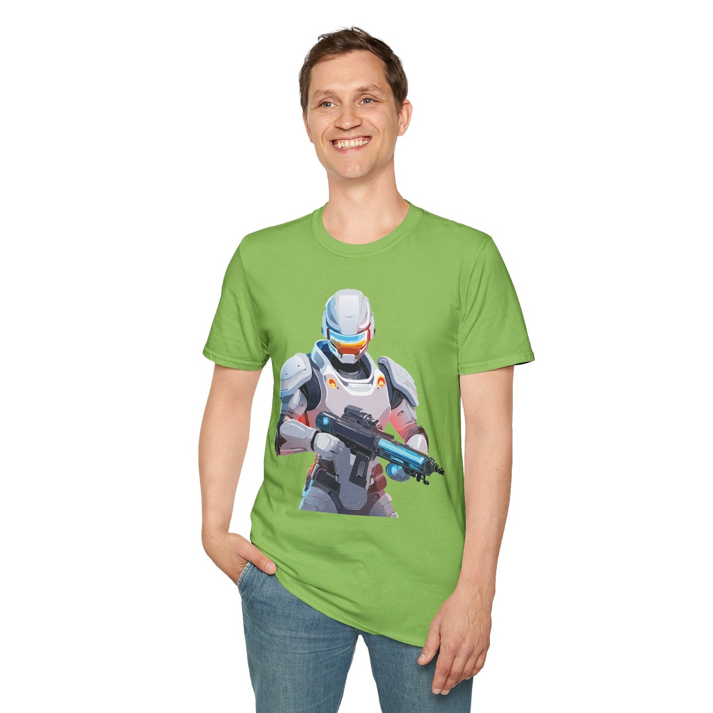 Robocop Themed Unisex Softstyle T Shirt With Robocop Art Design Cotton Tee Premium Comfort