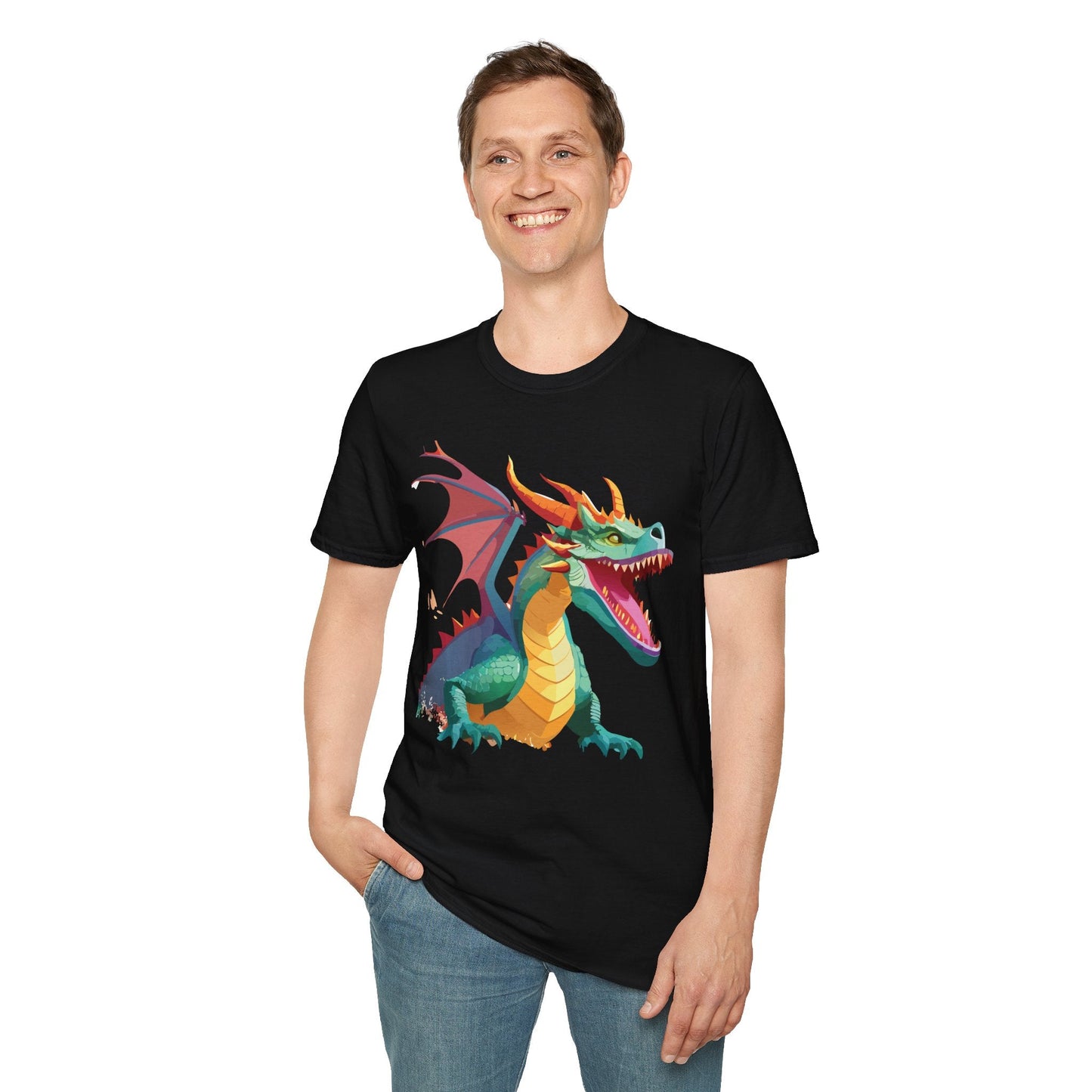 Dragon Graphic T Shirt Unisex Softstyle Cotton Tee Dragon Art Shirt For Men Women