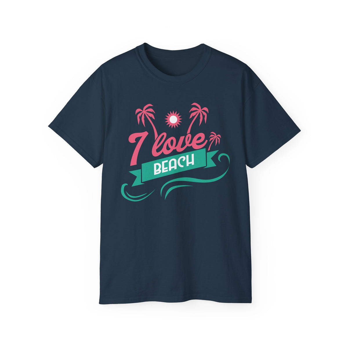 I Love Beach T-Shirt | Palm Trees Sun Waves Graphic Tee