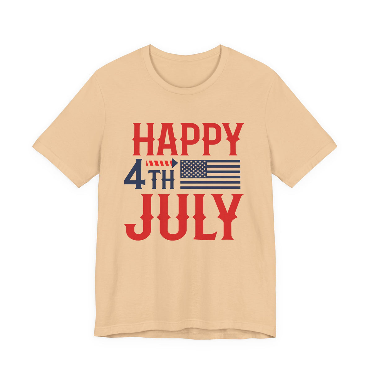 Happy 4th July American Flag T-Shirt Independence Day Patriotic Unisex Cotton Tee 011