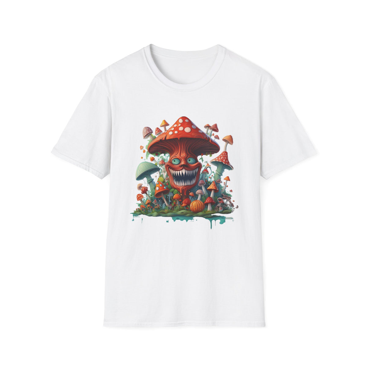 Funny Mashroom Cartoon  Graphic Tee Gildan Unisex 100 Cotton Tee Shirt c26
