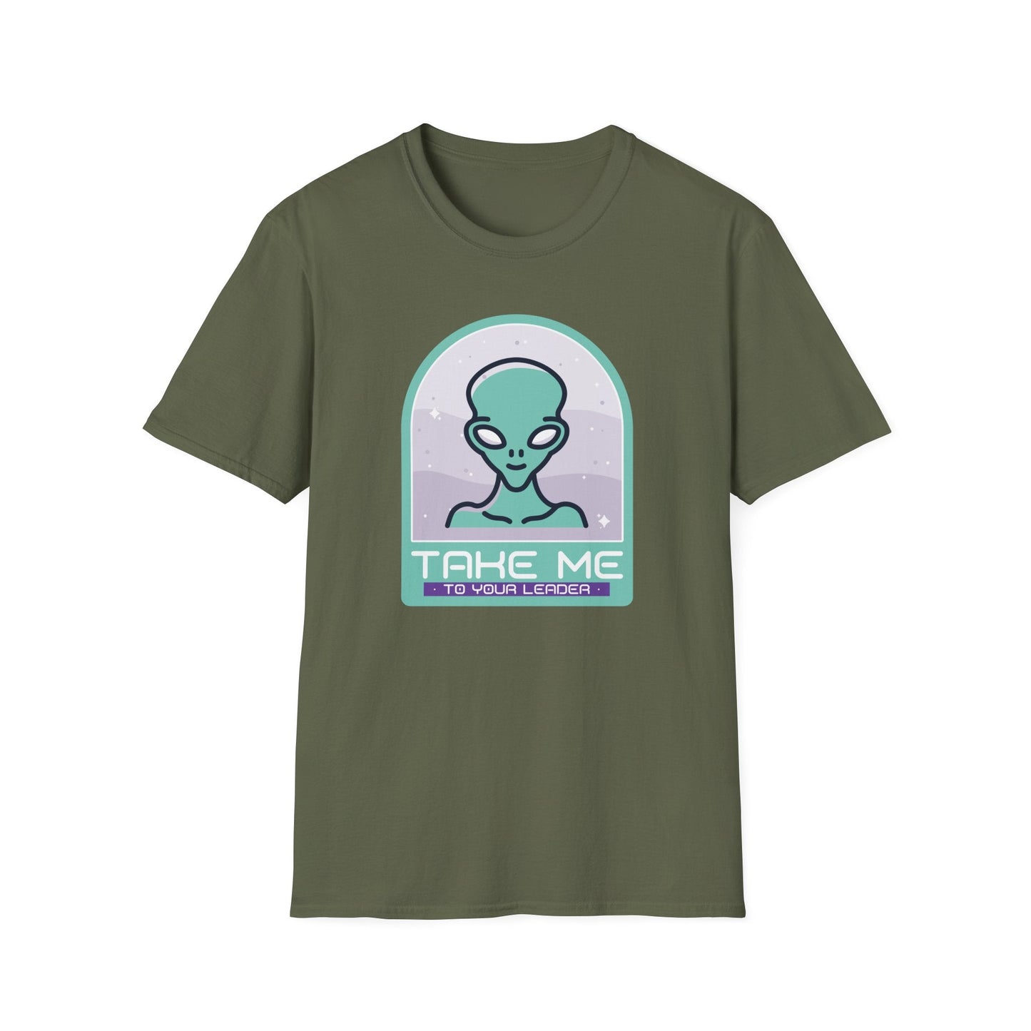 Alien Graphic TShirt  Take Me to Your Leader Retro Space Tee