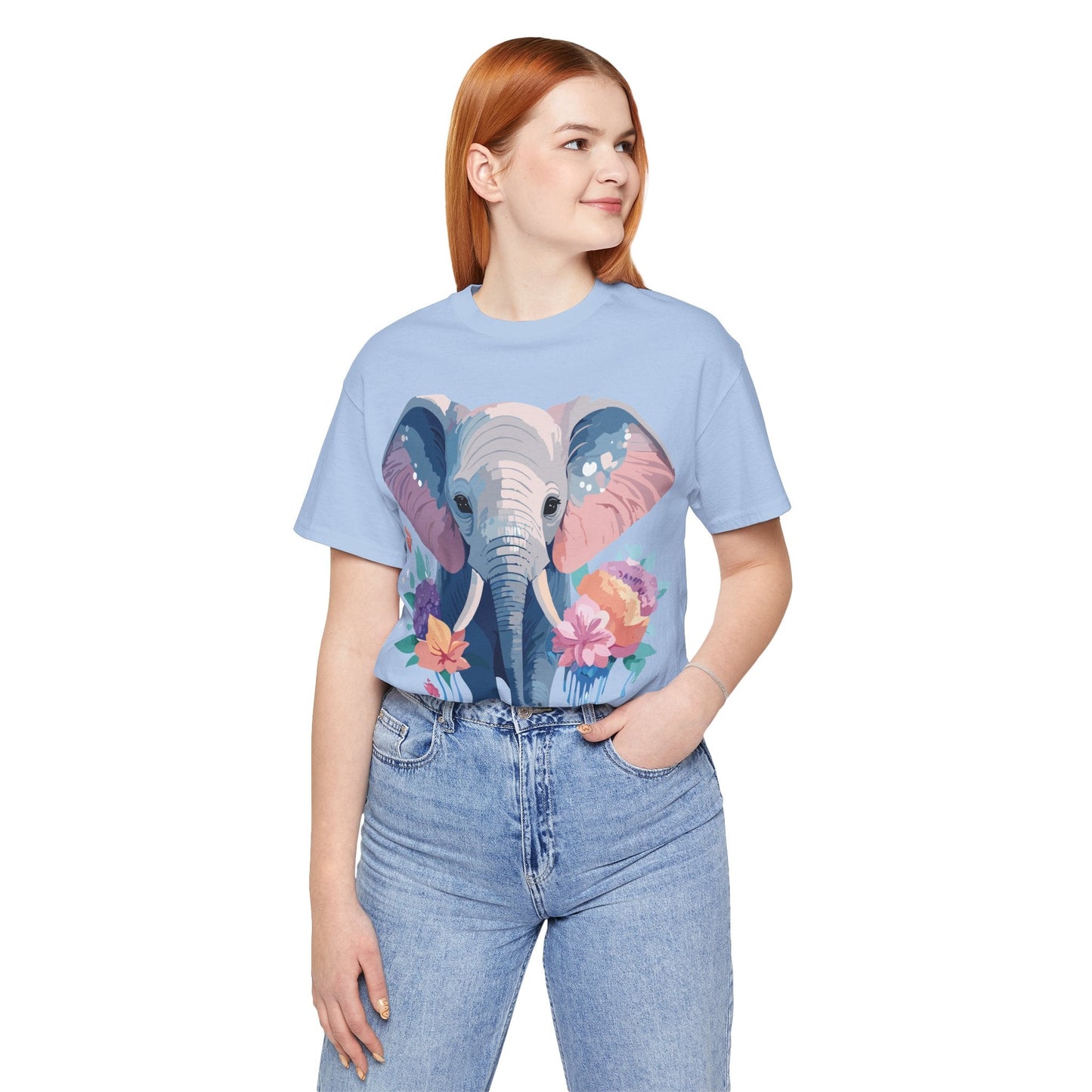 Elephant Graphic T Shirt Unisex Vintage Art Design Tee by Adelpha Short Sleeve Premium