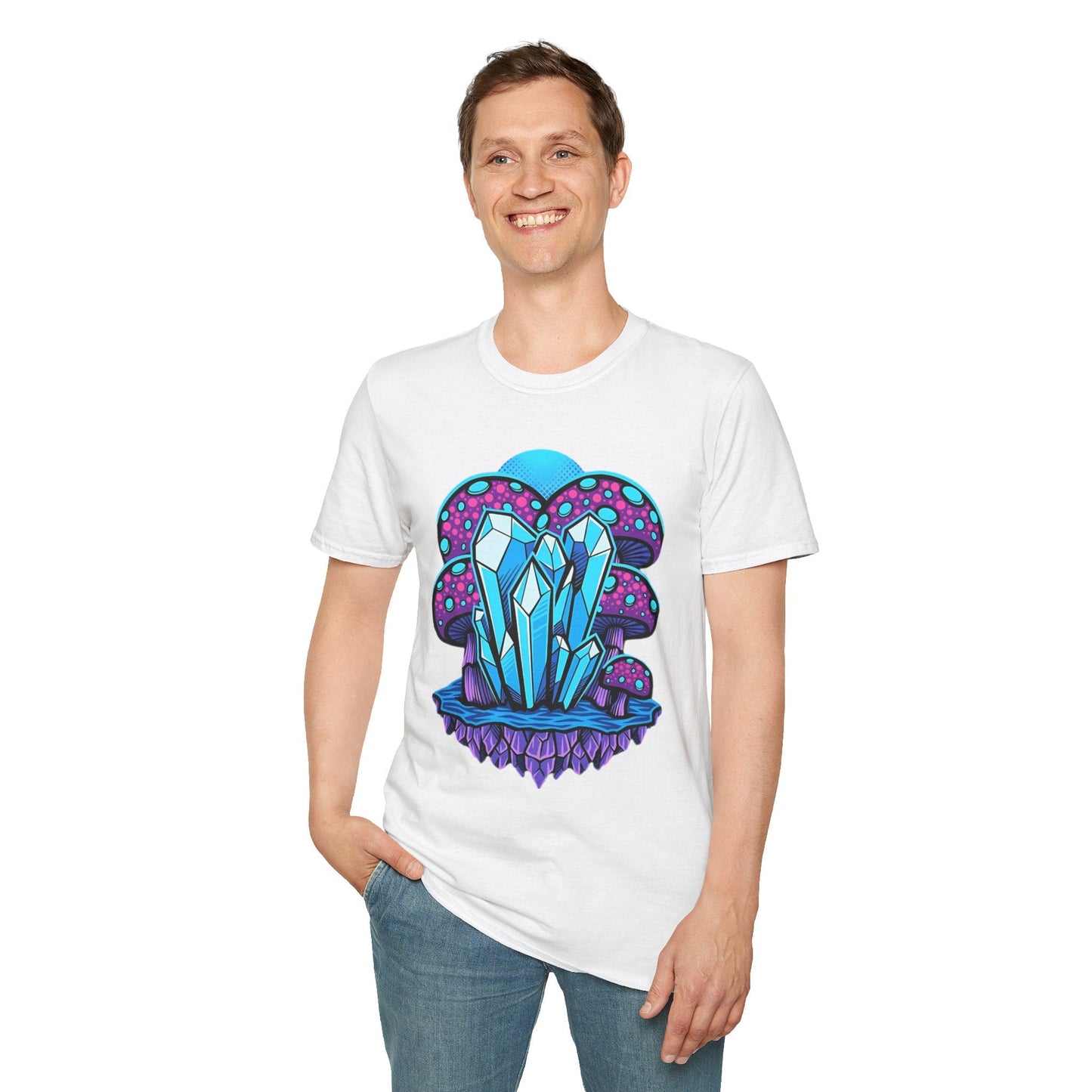 Mashroom Tee Shirt Softstyle Gildan 64000 100 Percent Ring Spun Cotton Breathable Funny Fungus