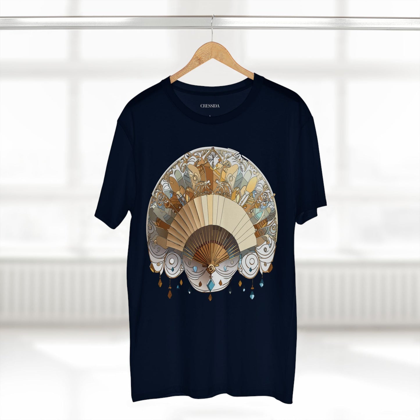 Antique Fan Graphic Design T-Shirt Unisex 100 Cotton Floral Carnival Artwork Tee 11