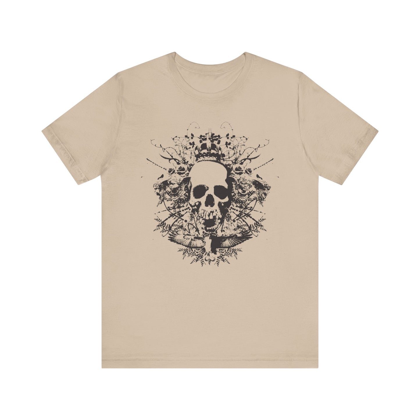 Dark Skull Graphic Design Tee, Skull Shirt, Vintage Tees, Art Design T-Shirt, Vintage Graphic Tee, Art Shirts with Skulls