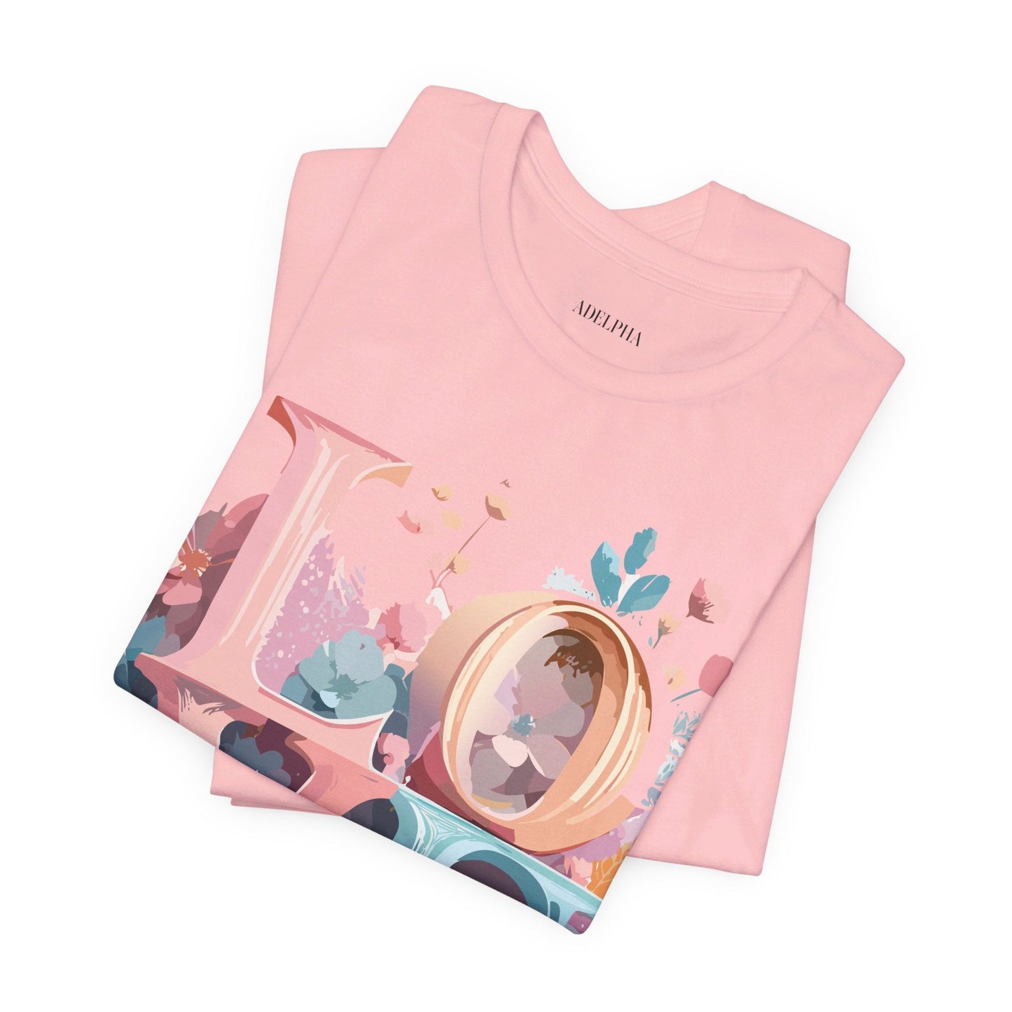 Valentine Day Graphic Unisex 100 Cotton Vintage Artwork with Love and Flower Design Tee 53