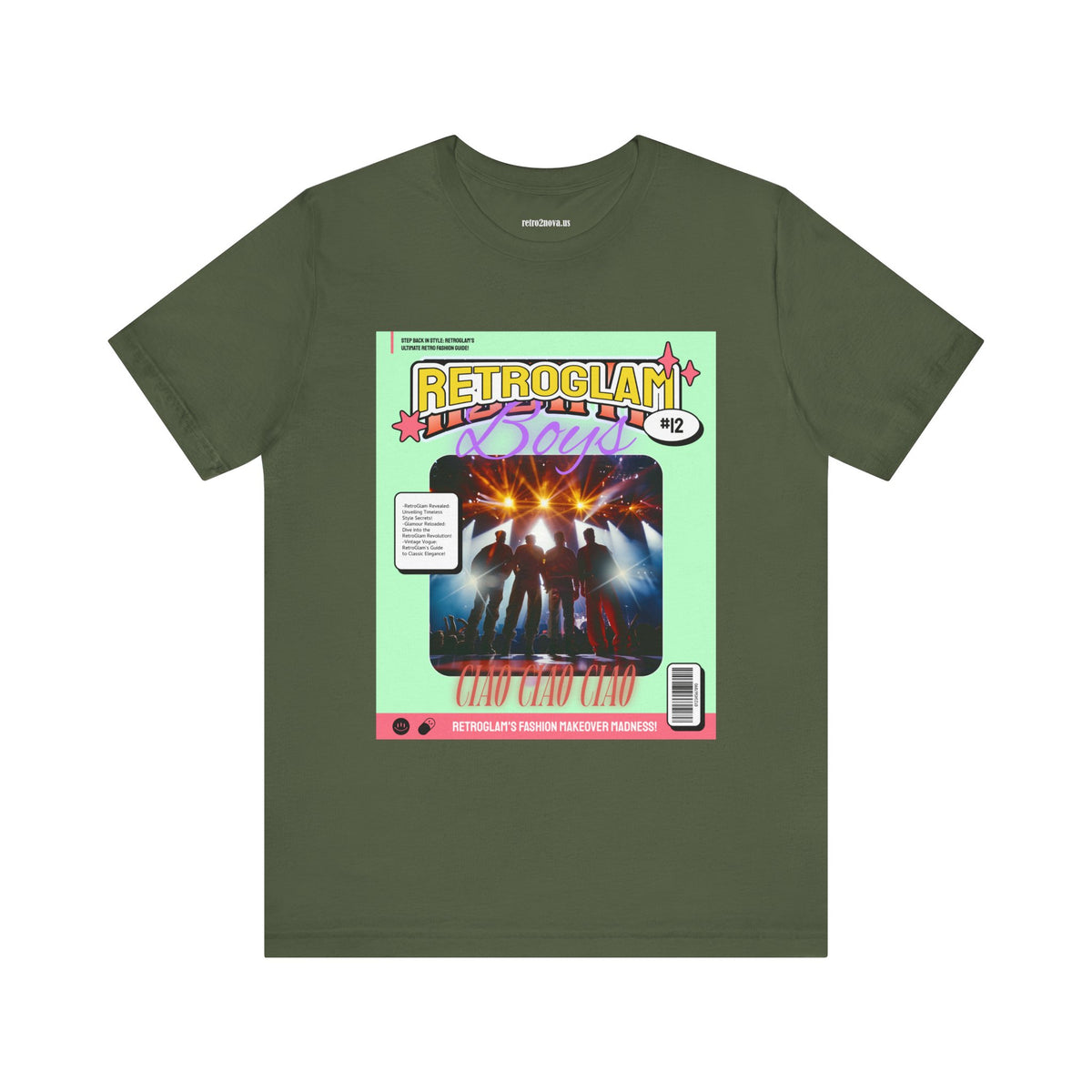 Magazine Cover Graphic Unisex Cotton Bella+Canvas Tee with Retro Poster ab28