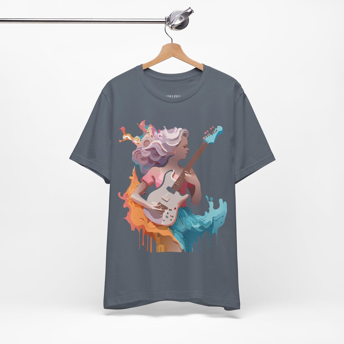 Adelpha Vintage Music Graphic Tee Unisex Short Sleeve Jersey Shirt for Everyday Wear