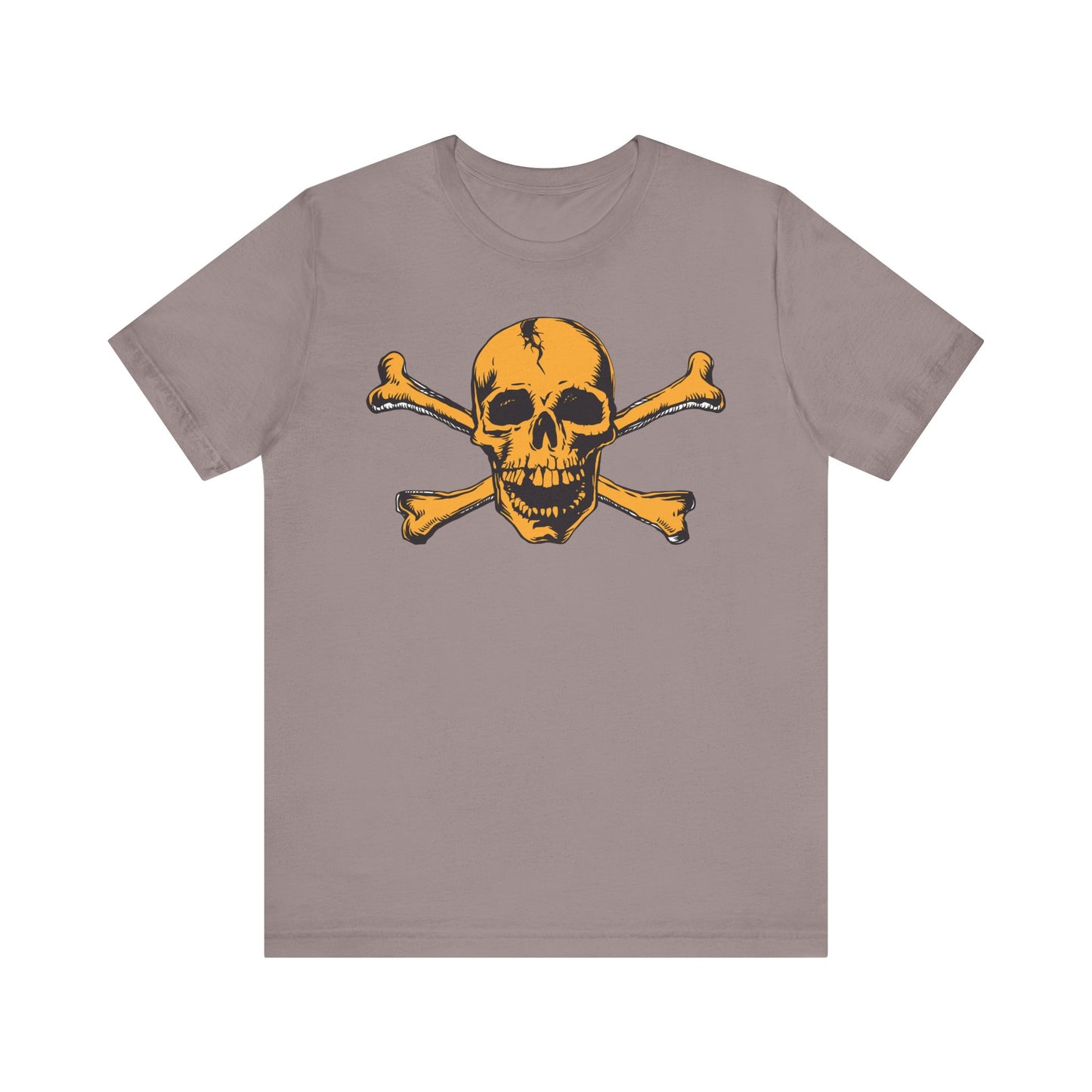 Orange Skull Graphic Design Tee, Skull Shirt, Vintage Tees, Art Design T-Shirt, Vintage Graphic Tee, Art Shirts with Skulls