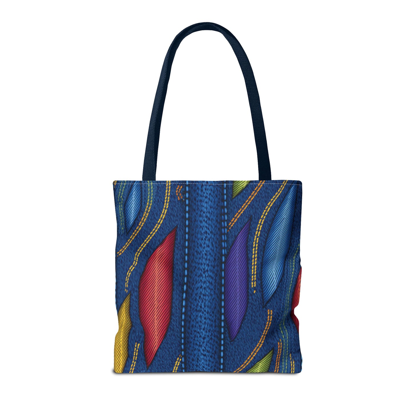 Denim Fabric Imitation Print Unisex Canvas Bag Poly Spun 3 Sizes Tote Bag 137