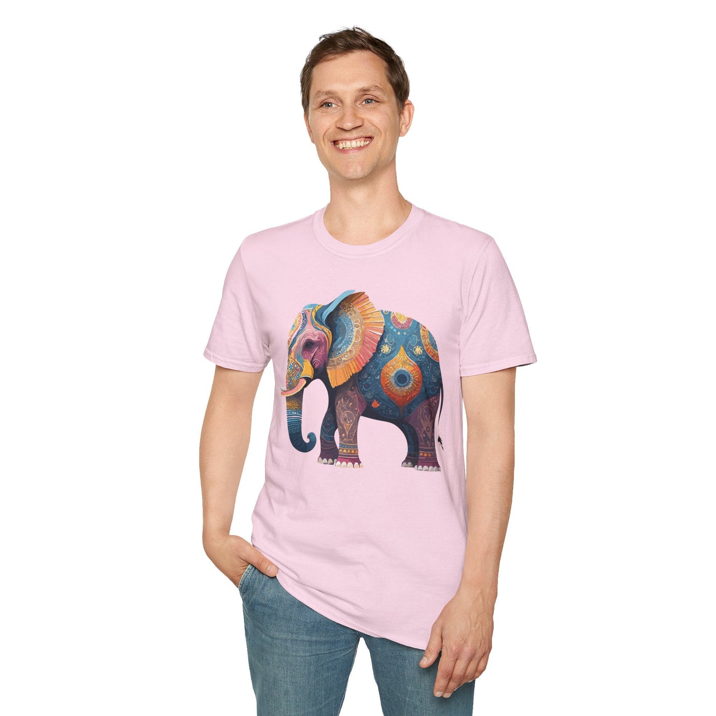 Elephant T Shirt Unisex Gildan Softstyle 64000 Tee With Animal Elephant Graphic Artwork