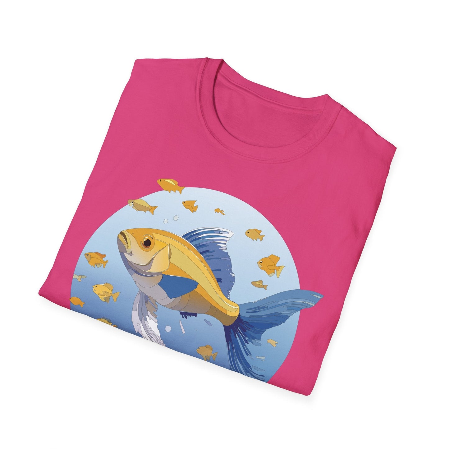 Fish Art Graphic Tee Shirt For Men And Women Unisex Cotton Softstyle Tee With Fish Artwork Design