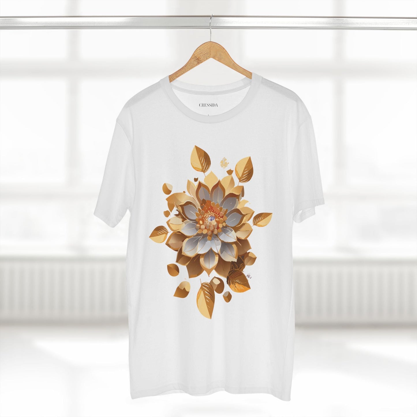 Floral Graphic T-Shirt Unisex 100 Cotton Art Design with Antique Flowers Tee 7