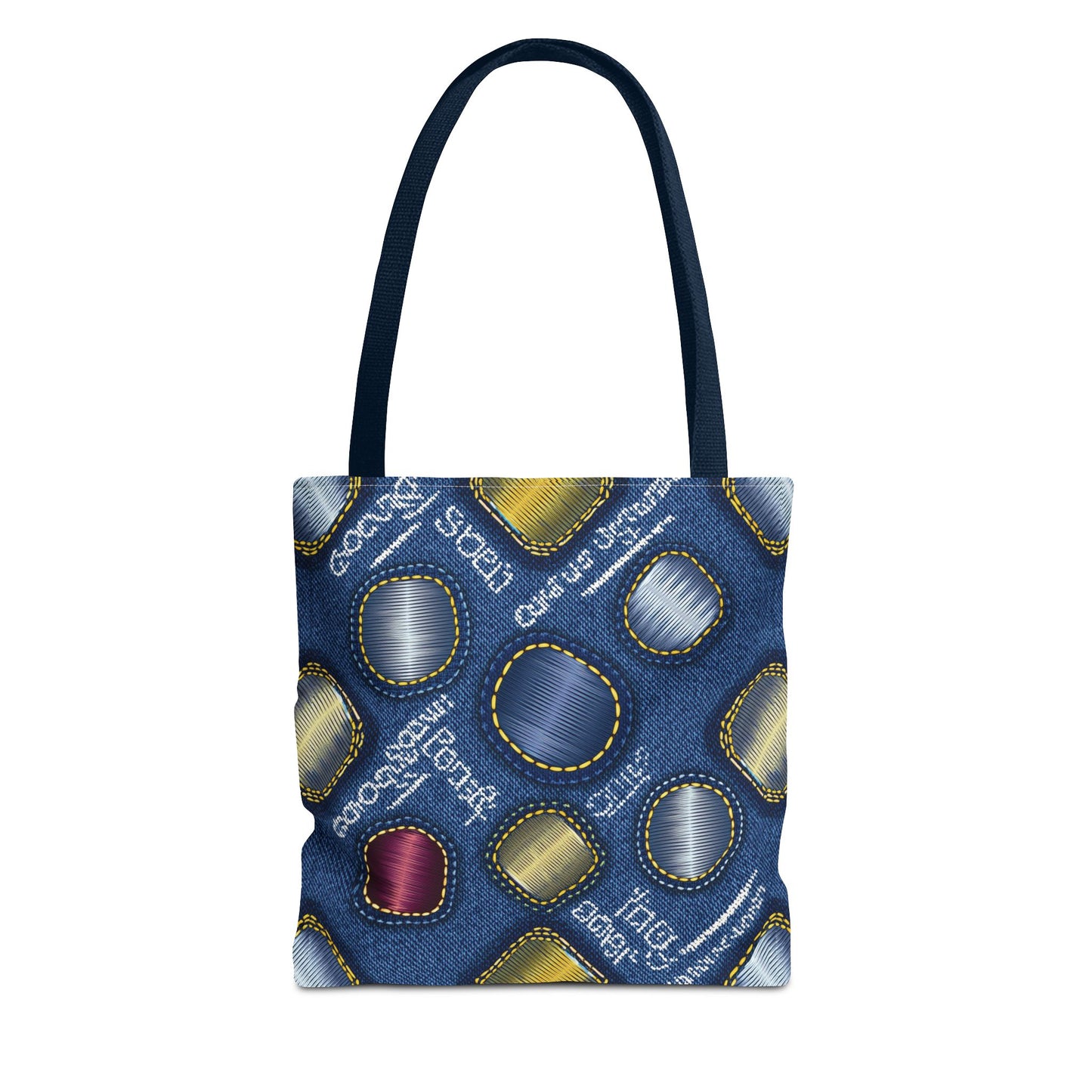 Denim Fabric Imitation Print Unisex Canvas Bag Poly Spun 3 Sizes Tote Bag 138