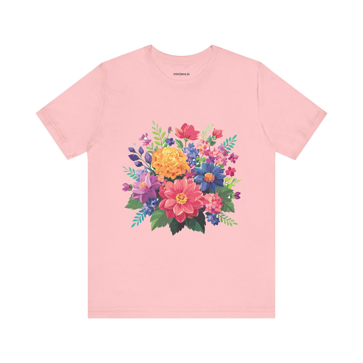 Floral Graphic Unisex Cotton Bella+Canvas Tee with Flowers Design ab17