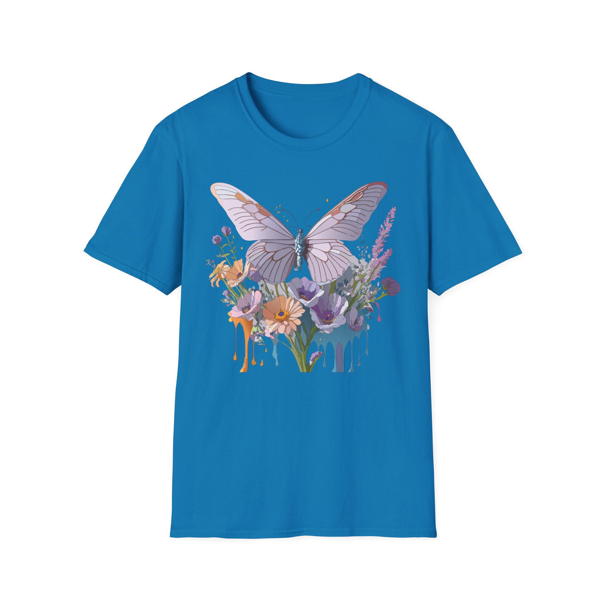 Butterfly Floral T‑Shirt — Pastel Garden Wings Graphic Tee Unisex 100 Cotton Gildan T-Shirt
