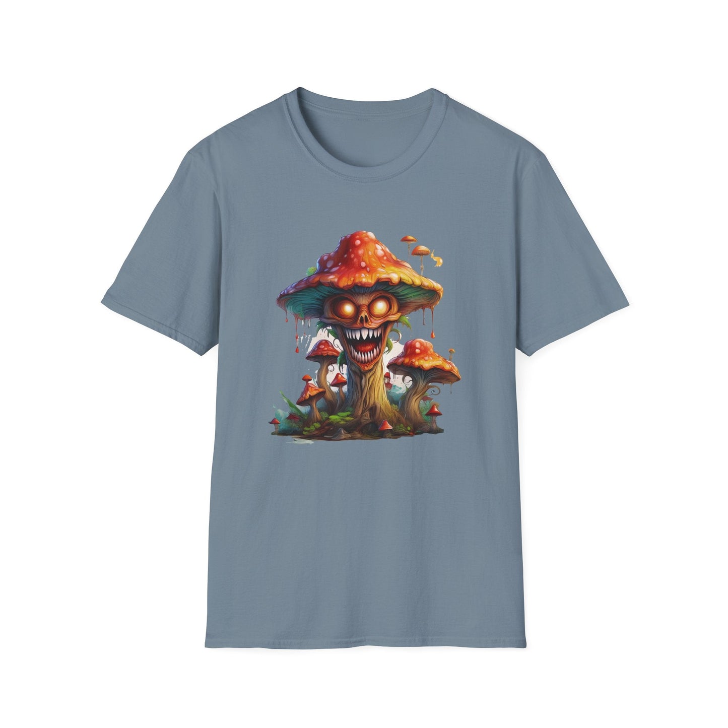 Mashroom Tee Shirt Unisex Softstyle 64000 100% Ring Spun Cotton with Funny Mushroom Artwork
