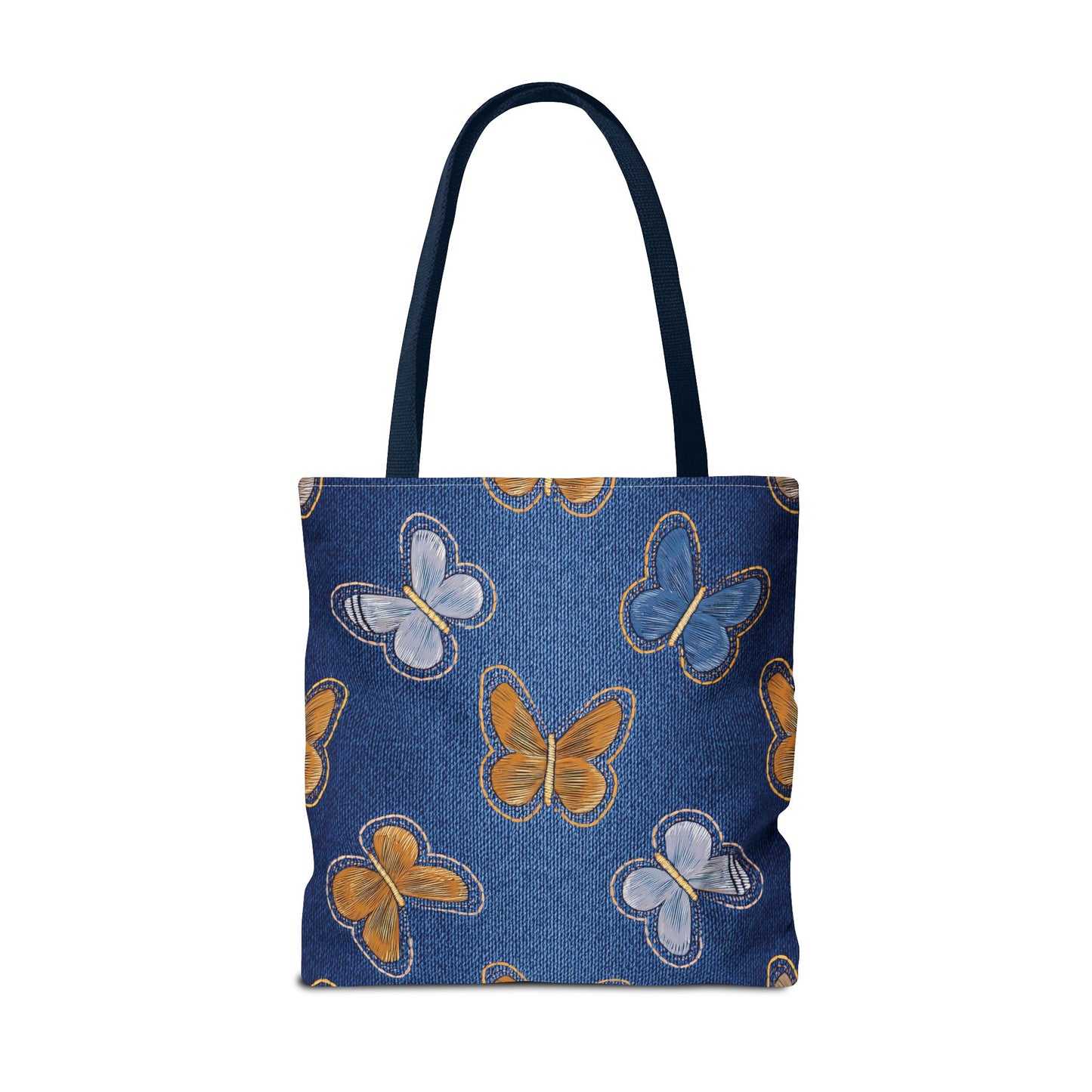 Denim Fabric Imitation Print Unisex Canvas Bag Poly Spun 3 Sizes Tote Bag 177