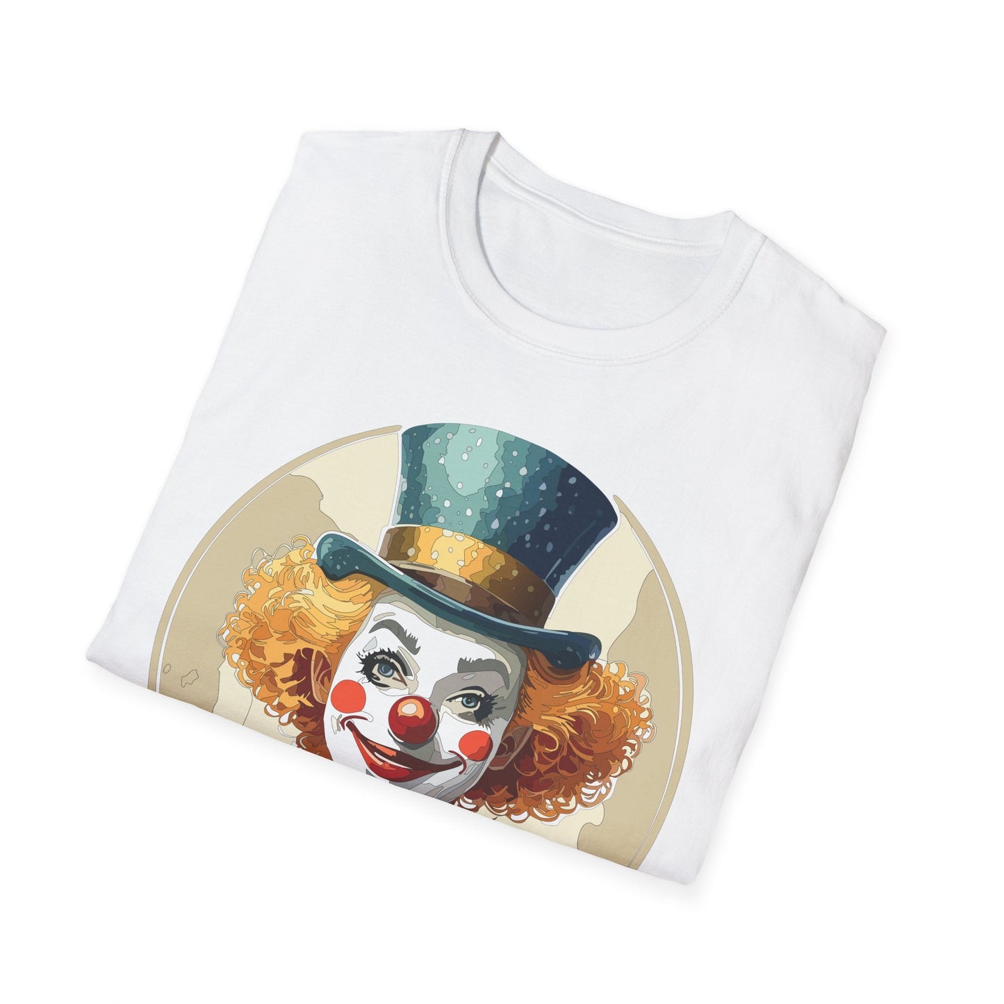 Clown Shirt Unisex T Shirt With Clown Circus Theme Funny Man Shirt Gildan Softstyle 64000