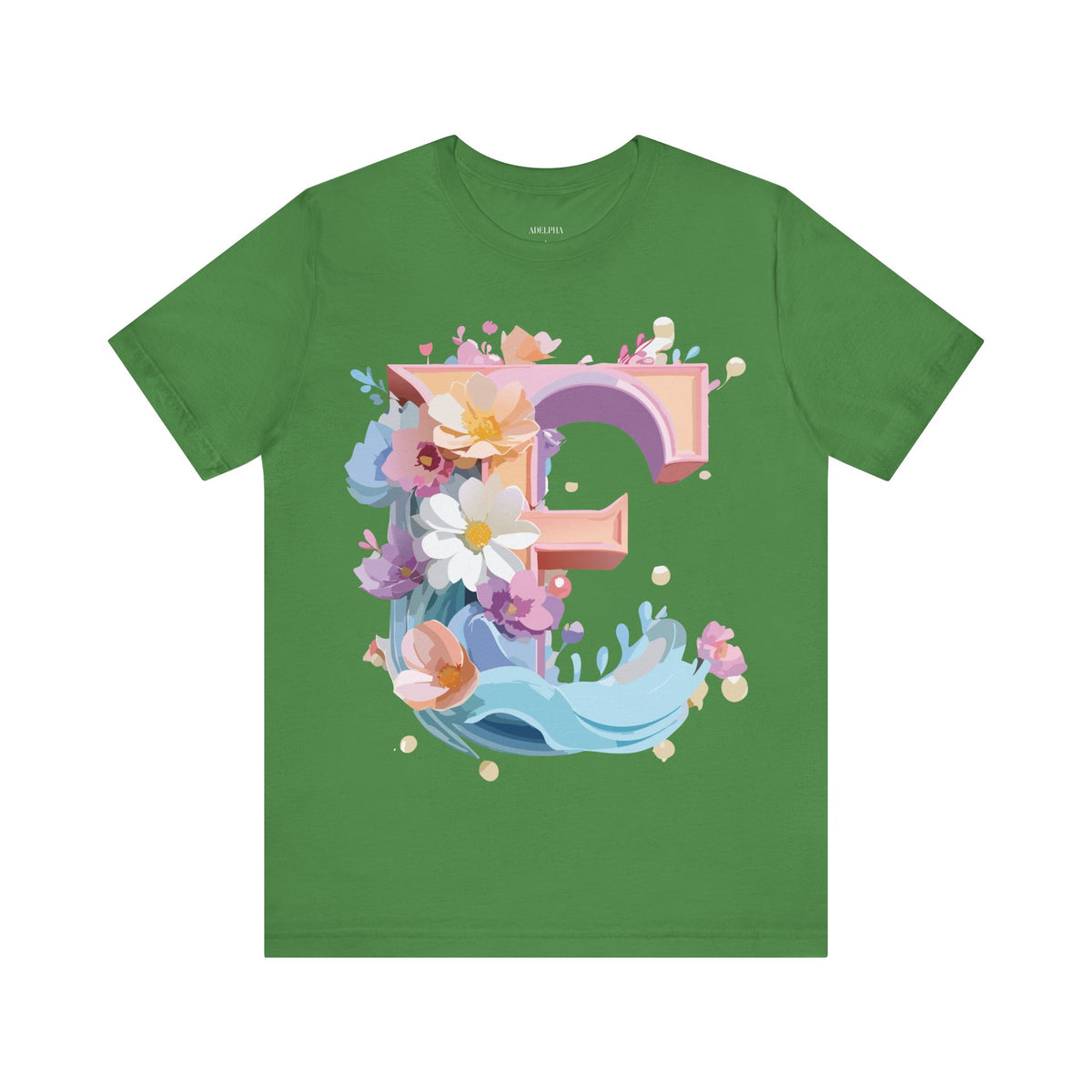 Letter E Graphic Unisex Cotton Bella+Canvas Tee with Art Letter Design