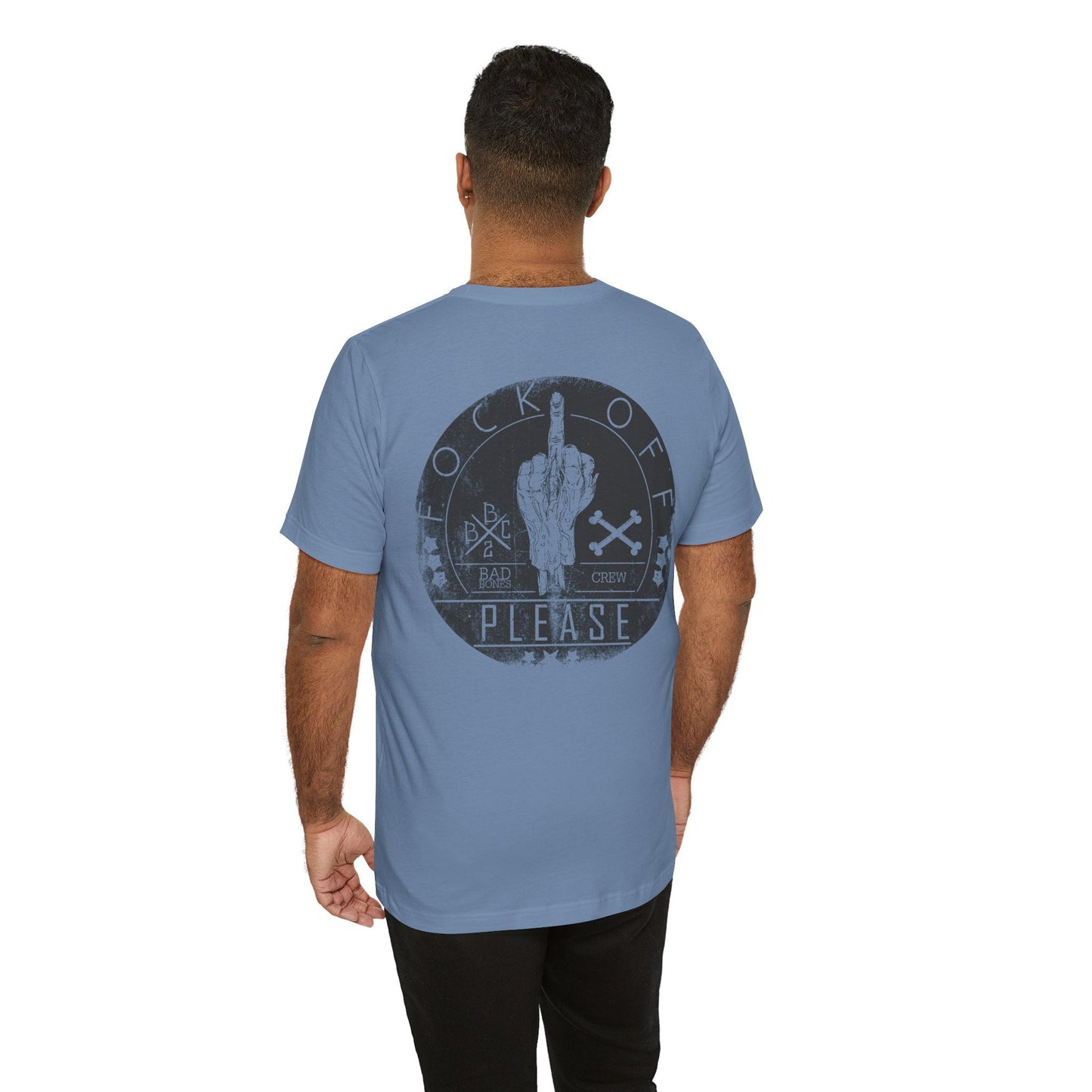 Middle Finger Skull Graphic Design Unisex Cotton T-Shirt A-11
