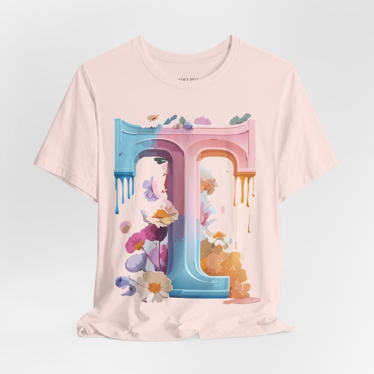 Letter T Graphic Unisex Cotton Bella+Canvas Tee with Art Letter Design