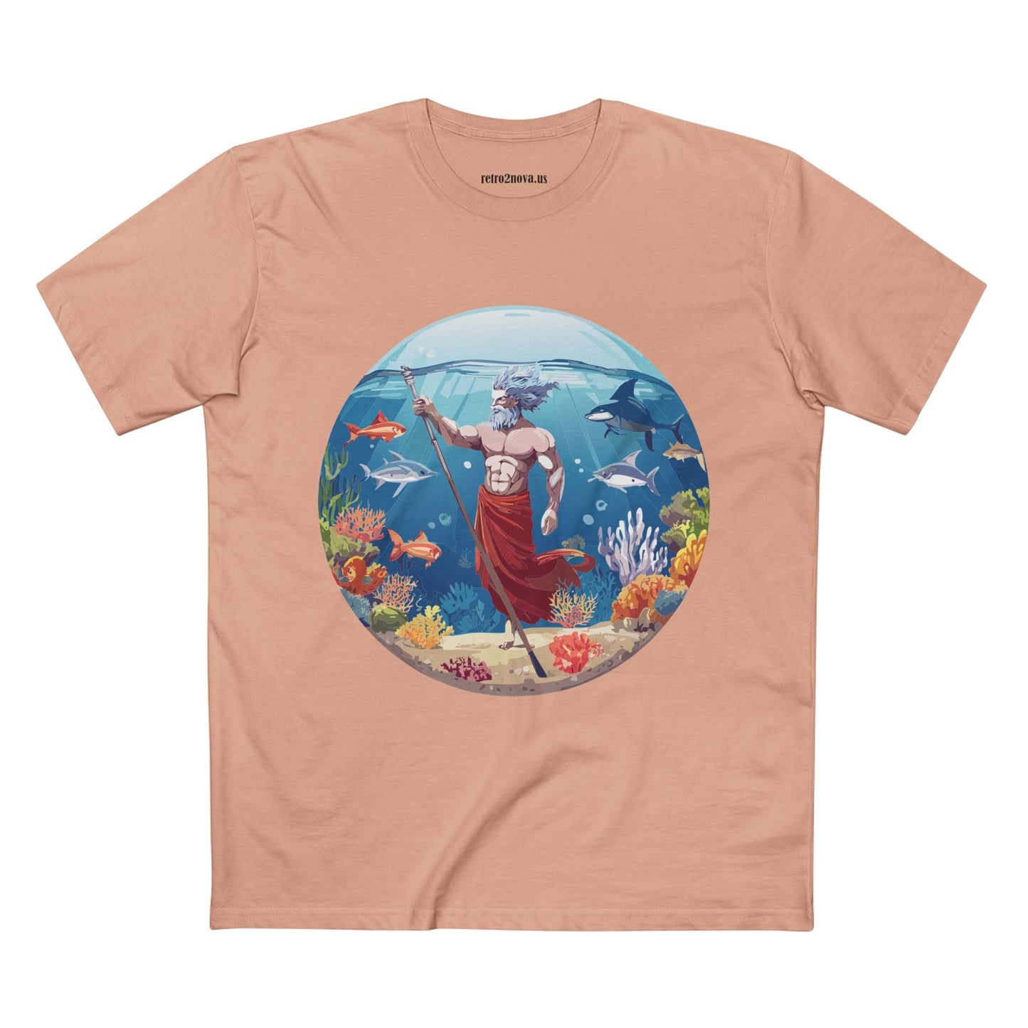 Retro2Nova Ocean Shirt Unisex Premium Cotton Tee With Original Art Design OP13 Exclusive Edition