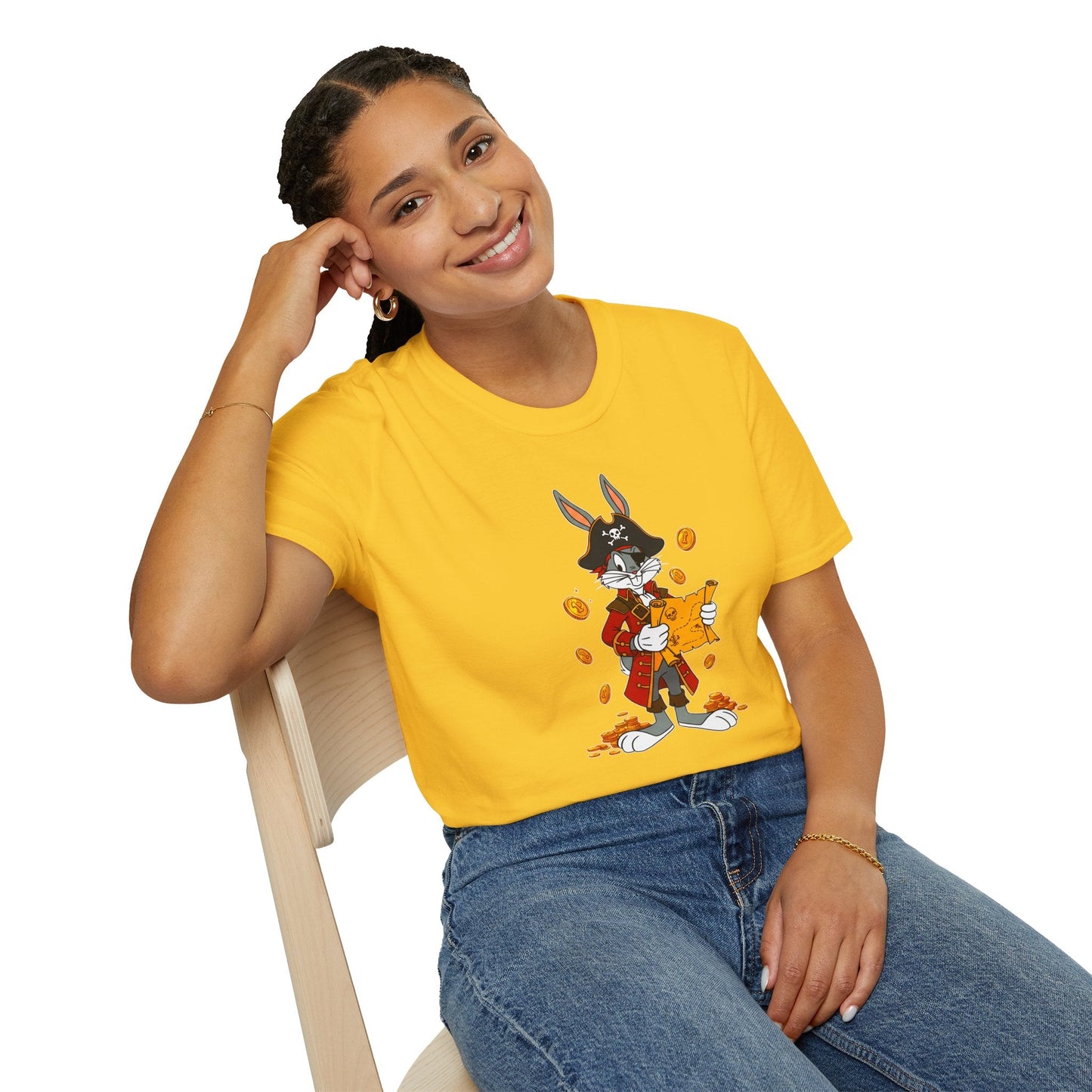 Bugs Bunny Cartoon T Shirt Unisex Gildan Softstyle 64000 Tee With Animated Artwork