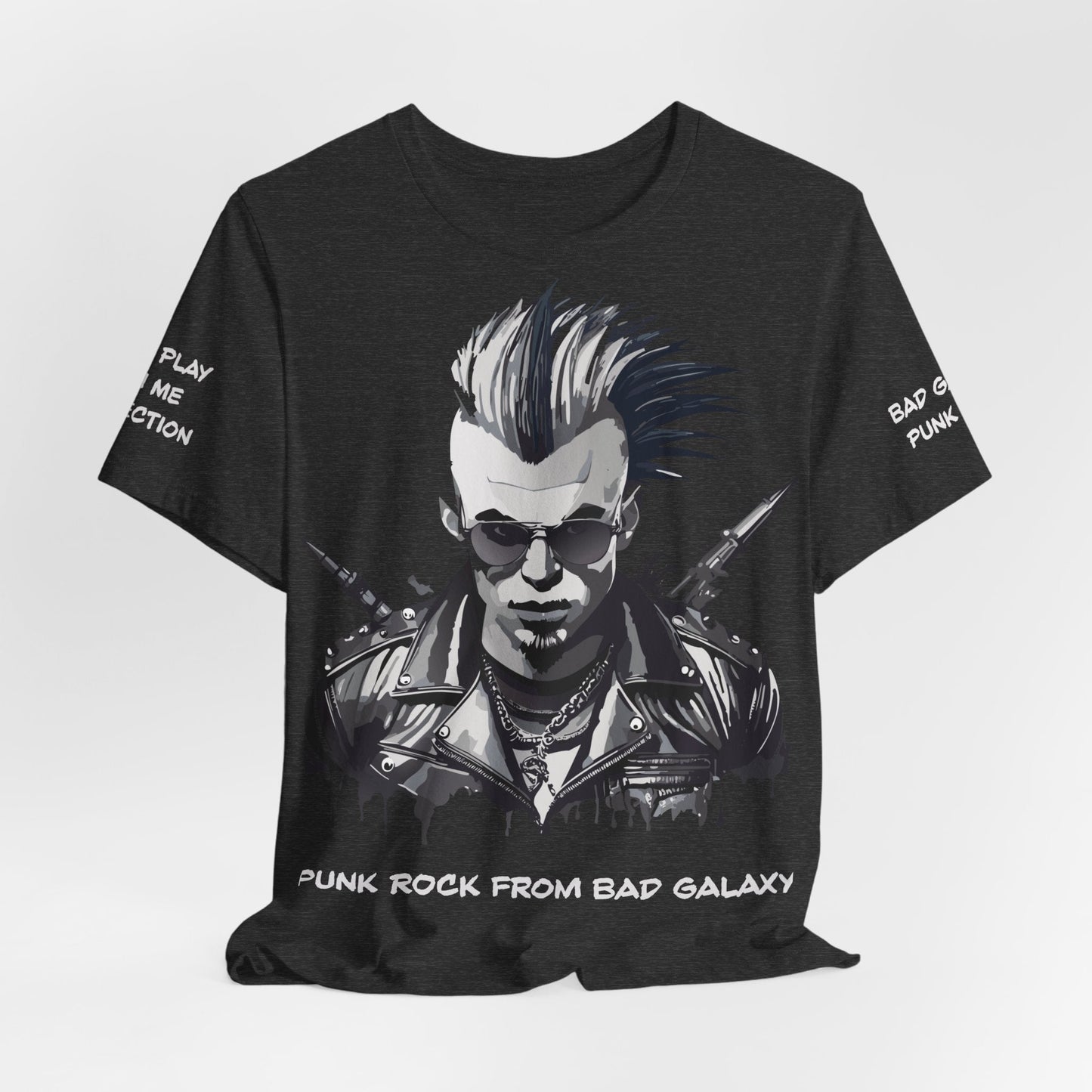 Punk Rock Tee Shirt 100 Percent Cotton Made To Order From Bad Galaxy Eco Friendly Inks USA