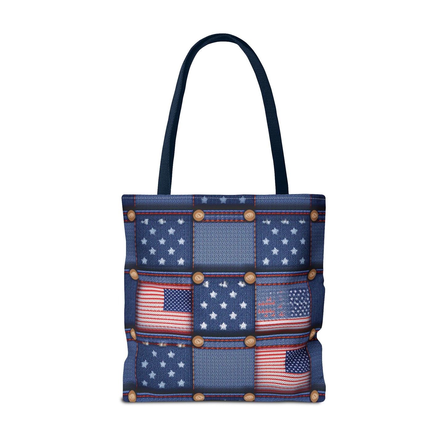 4th of July Graphic Denim Fabric Imitation Print Unisex Canvas Bag Poly Spun 3 Sizes Tote Bag 200-18