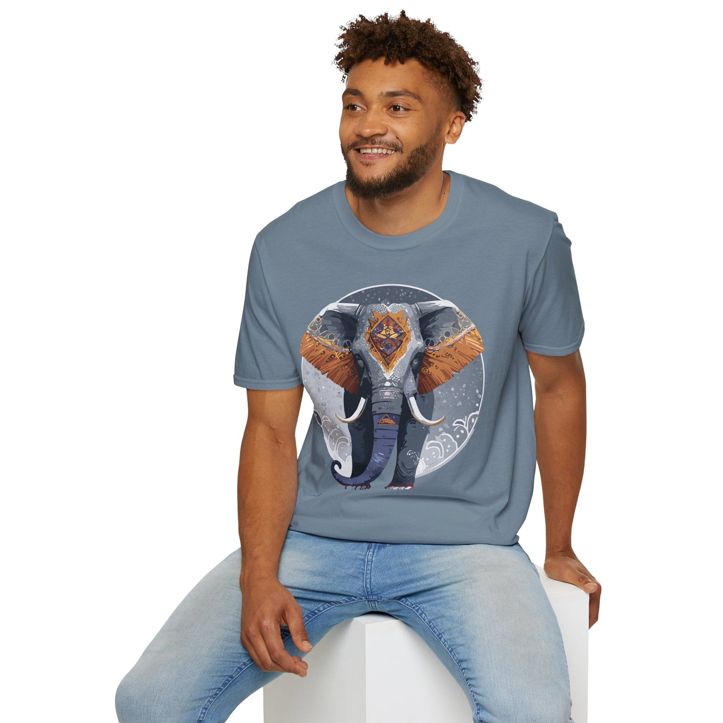 Elephant T Shirt Unisex Short Sleeve Tee SoftStyle Gildan 64000 One Hundred Percent Cotton