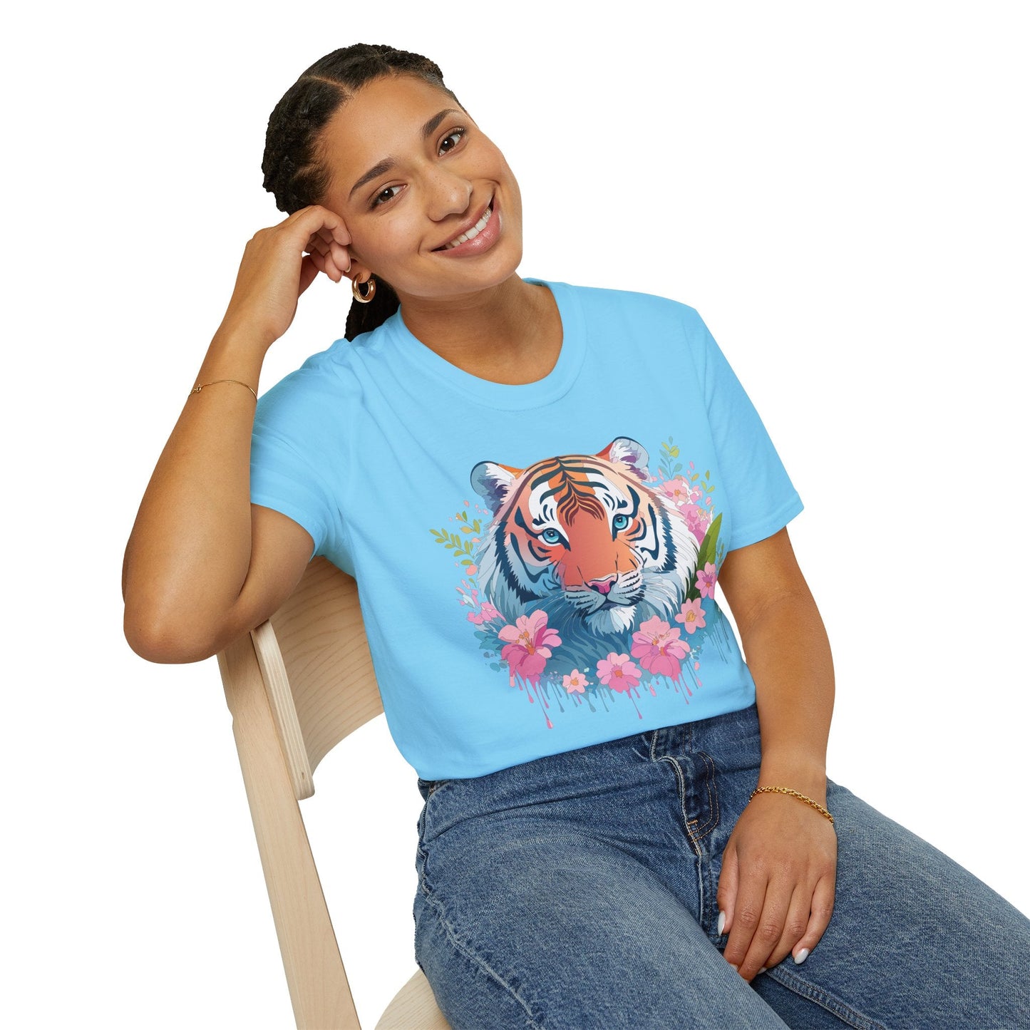 Unisex Tiger Shirt Gildan Softstyle 64000 Cotton Tee Everyday Comfort