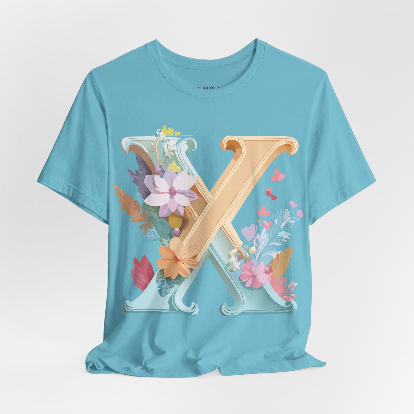 Letter X Shirt Unisex Graphic Tee Adelpha Vintage Inspired Artwork Short Sleeve Edition
