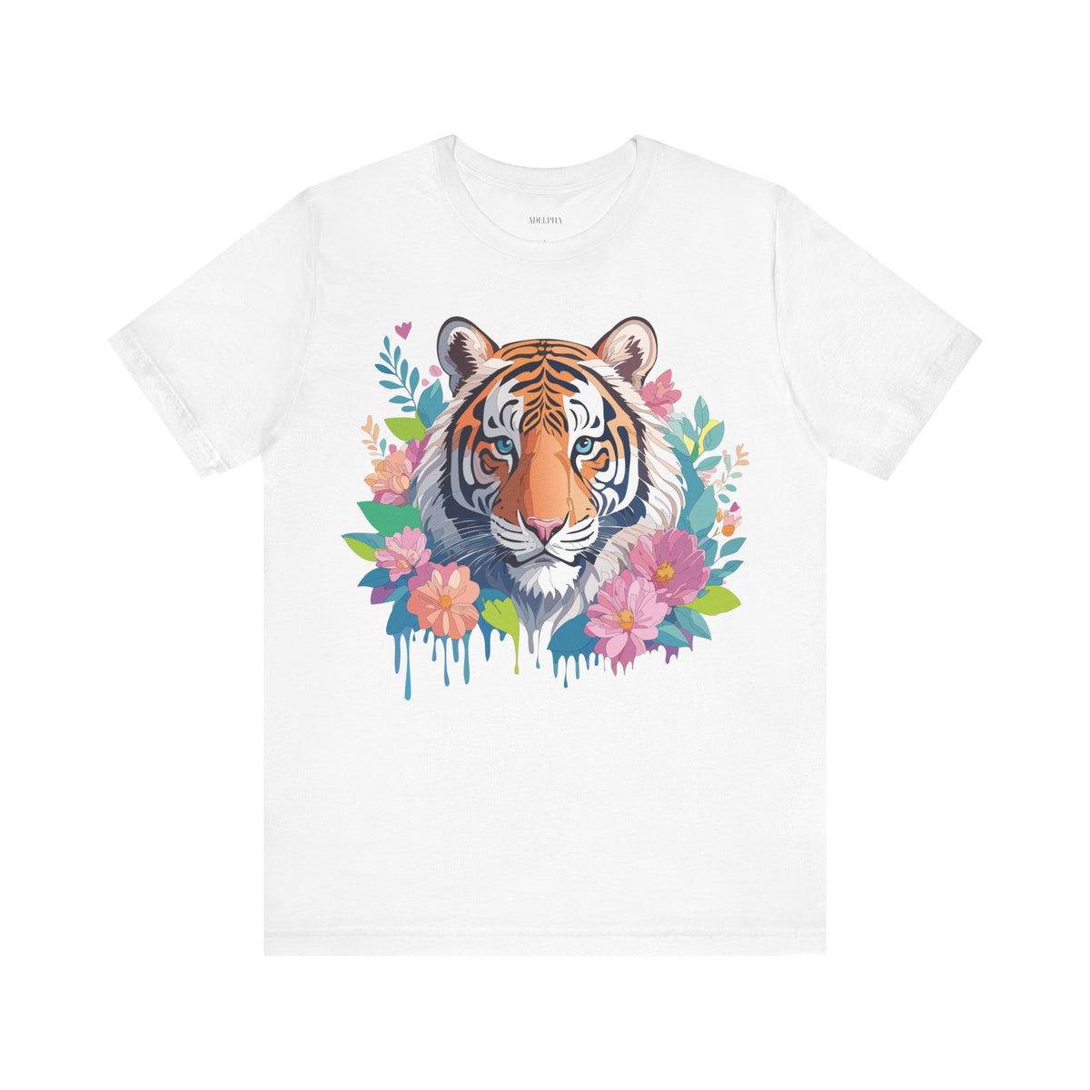 Tiger Graphic Unisex Cotton Bella+Canvas Tee with Art Animal Design e72