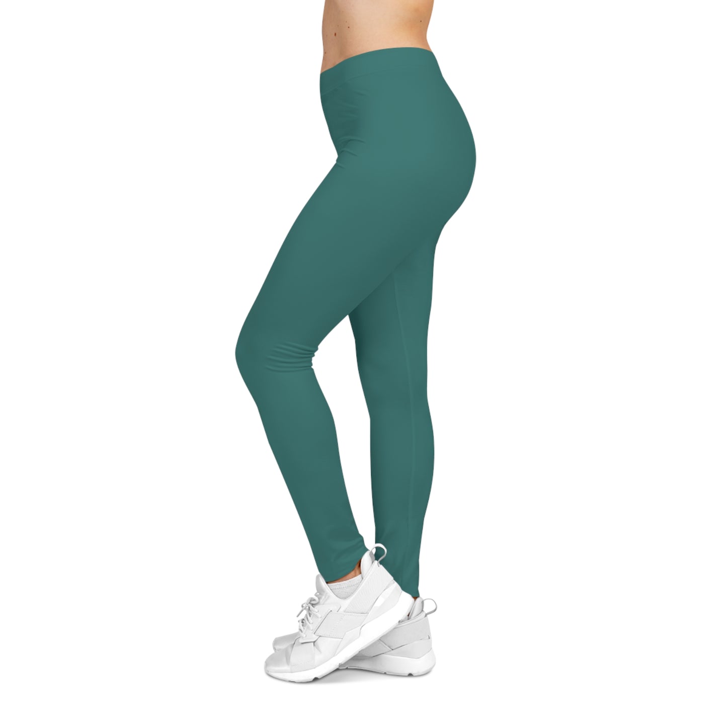 Pine Teal Color Women's Poly-Span Casual Leggings XS-2XL