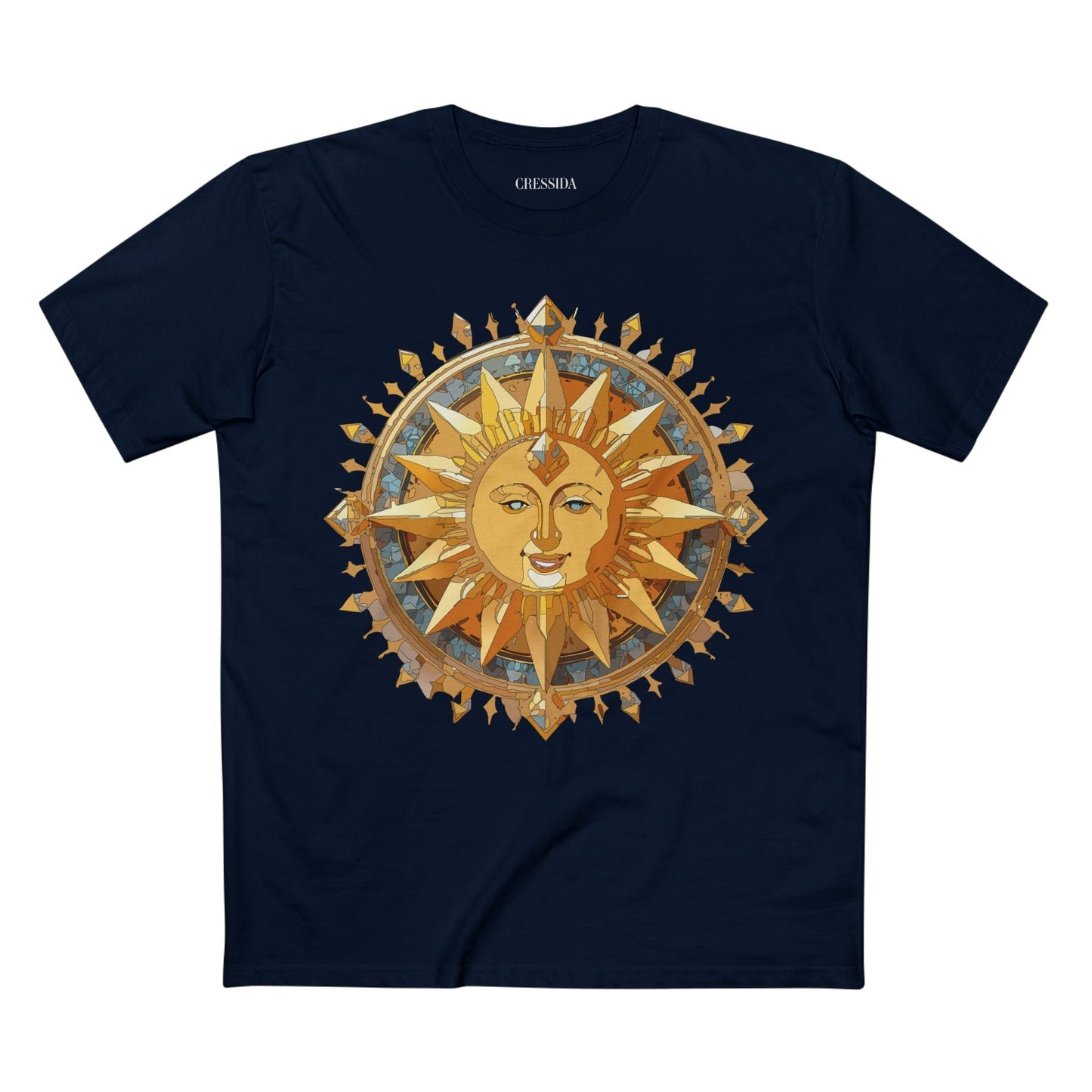 Gold Sun Graphic Unisex 100 Cotton T-Shirt with Golden Art Design 16