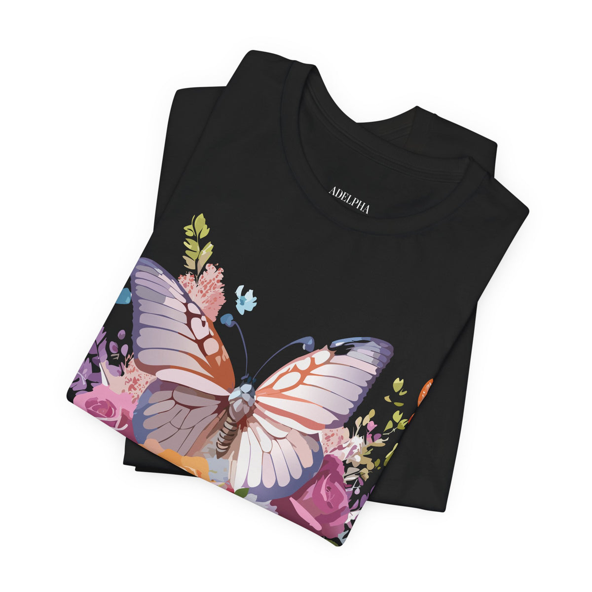 Butterfly Graphic Unisex Cotton Bella+Canvas Tee with Art Design n78