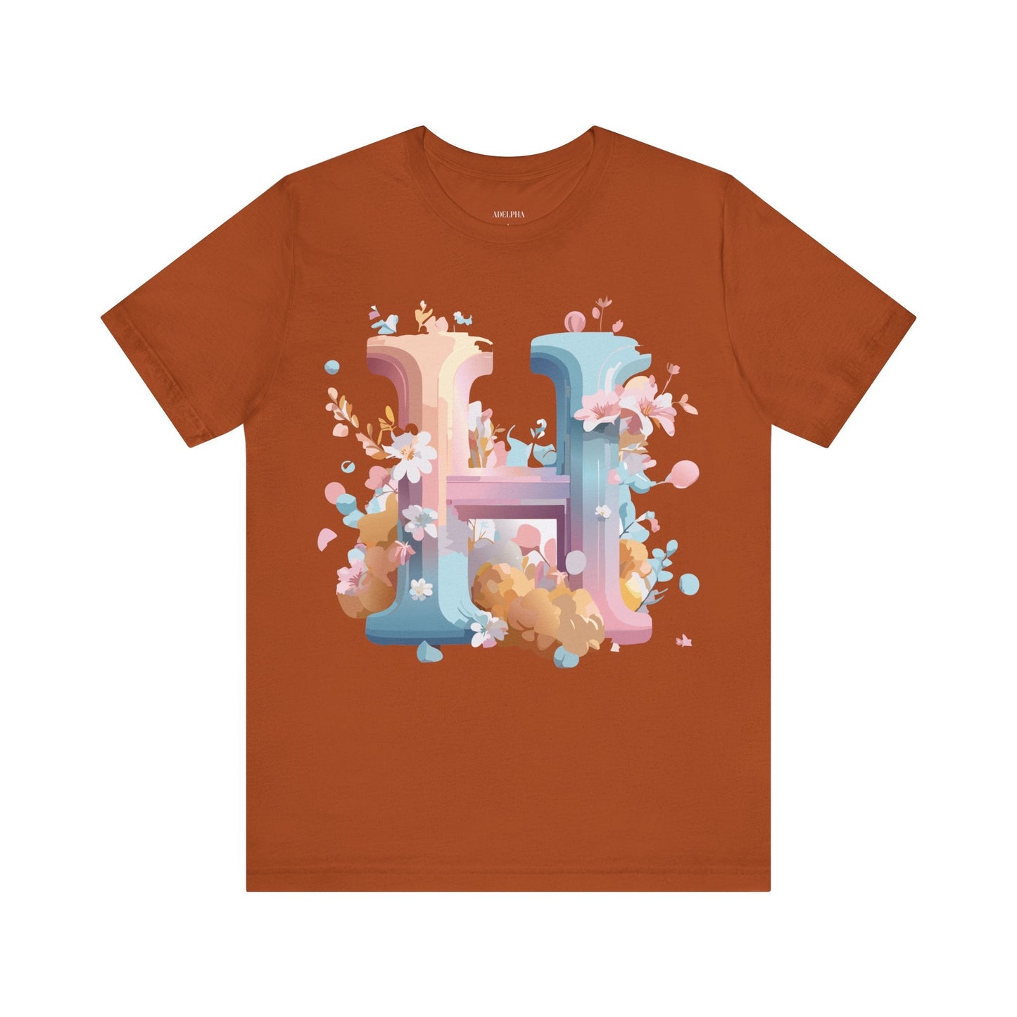 Letter H Shirt Unisex Graphic Tee By Adelpha Vintage Inspired Artwork Short Sleeve
