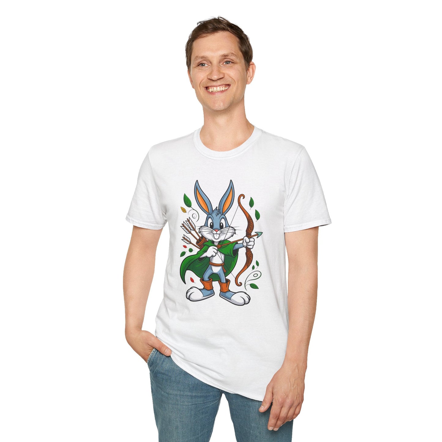 Cartoon Bunny Graphic Unisex Cotton Animal Animation Artwork Design Tee 2