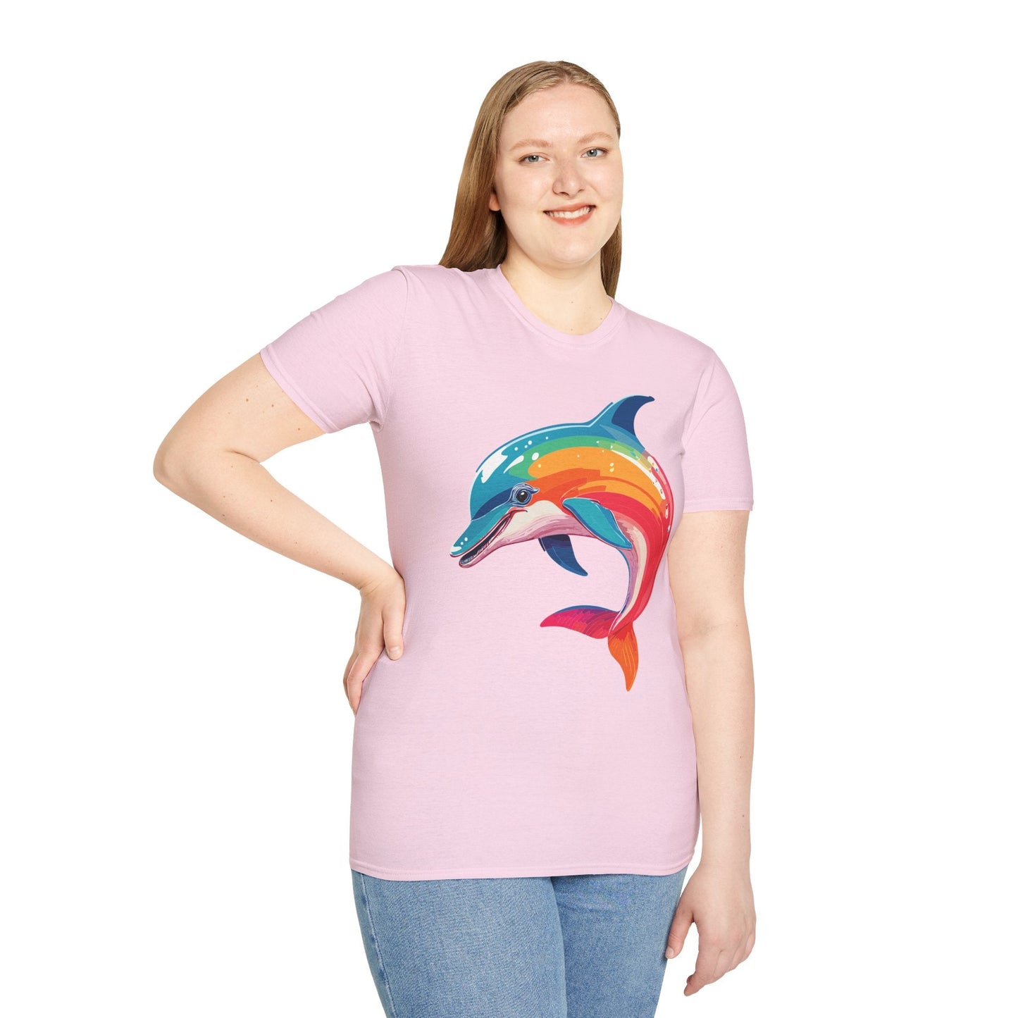 Dolphin Shirt For Unisex 100 Percent Ring Spun Cotton Gildan Softstyle 64000 Short Sleeve Tee